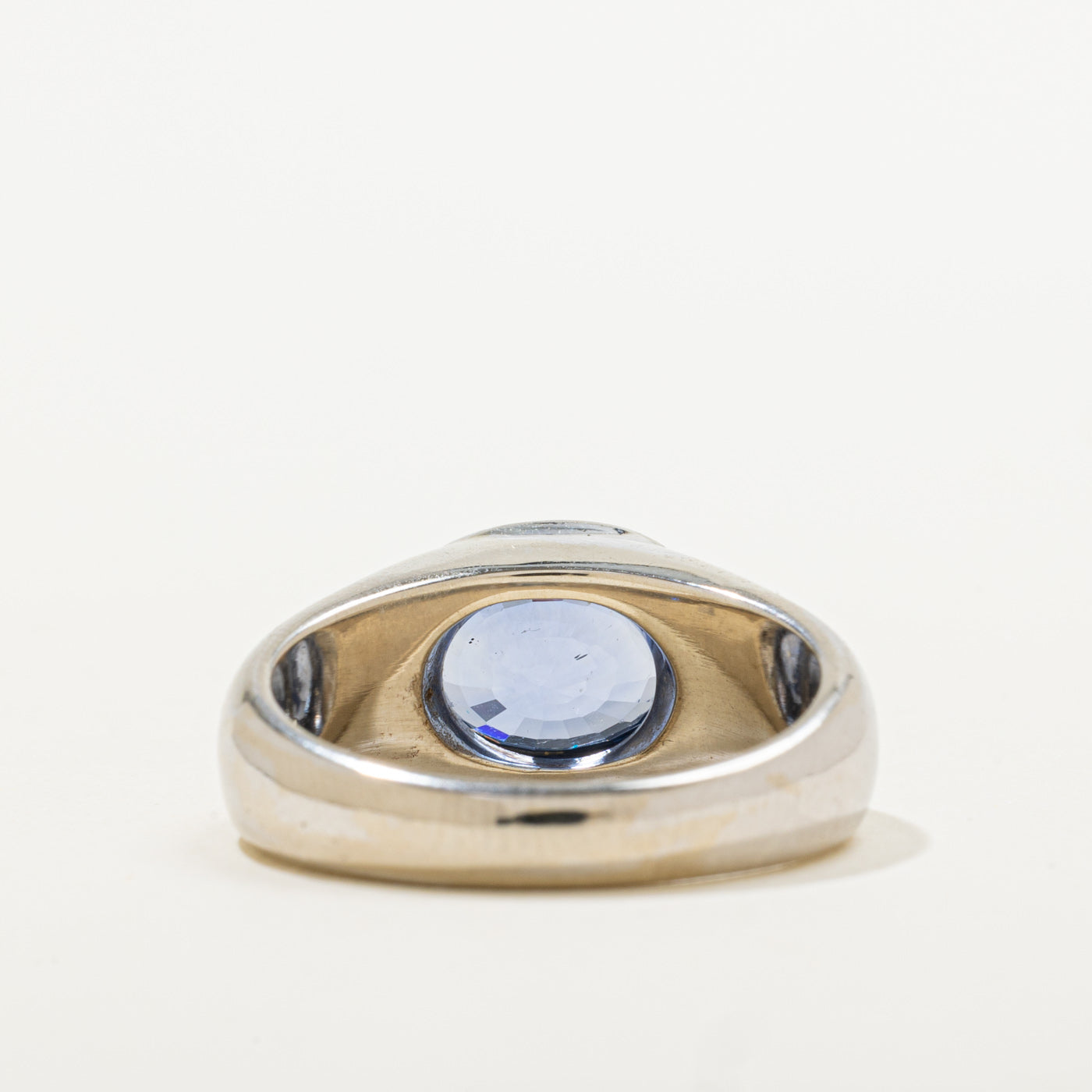 Bezel Set East West Unheated Sapphire Ring | 3.30ct | SZ 8.25