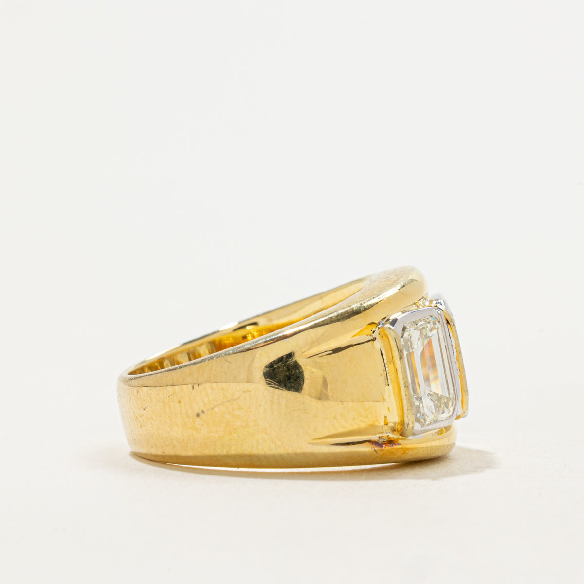 Vintage Three Stone Emerald Cut Diamond Ring | 3ctw VS1 H/I VG | Sz 6.25