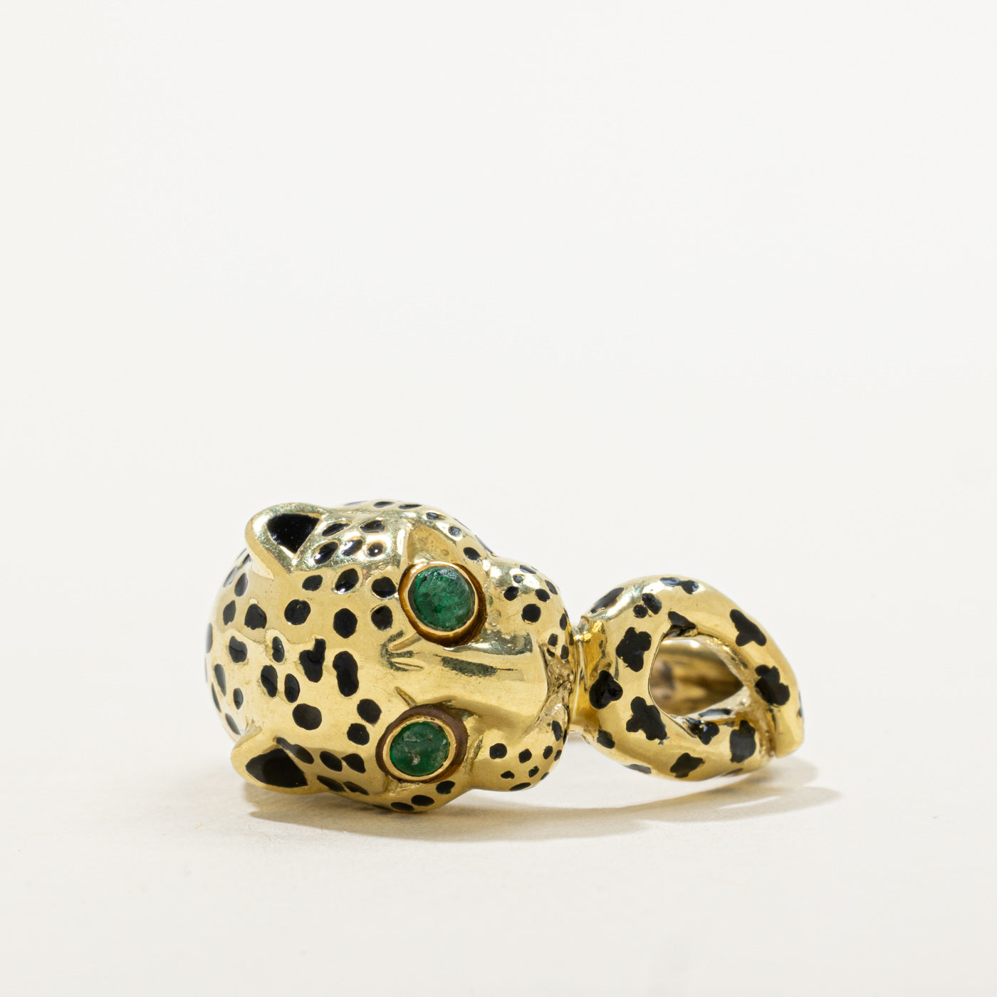 Vintage 'David Webb' Leopard Looped Tail Ring | 0.10ctw | SZ 7