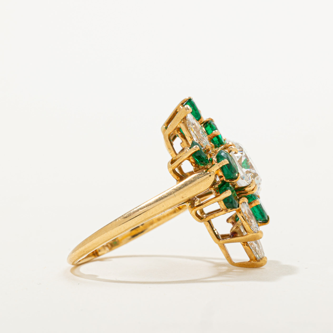 1975 Paris 'Boucheron' Diamond & Emerald Ring | 1.84ct | 0.69ctw | 1.45ctw | Sz 4.5