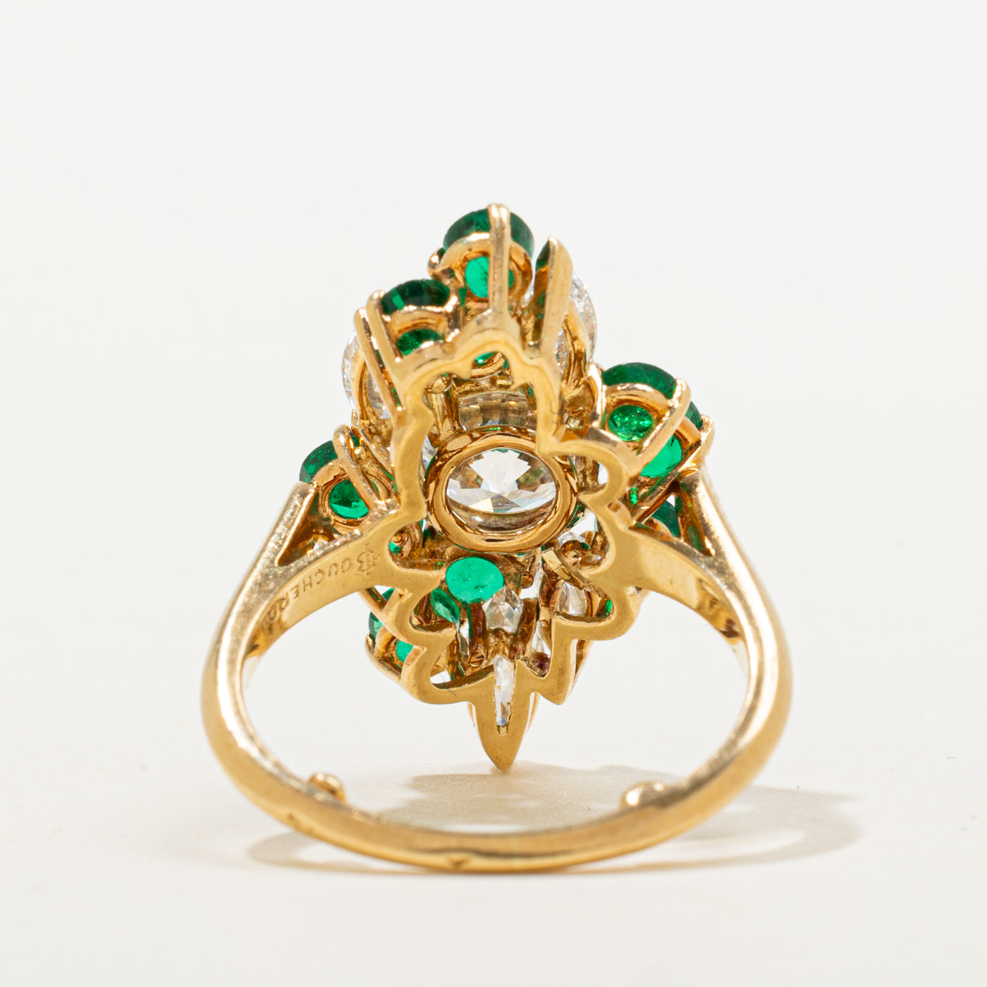 1975 Paris 'Boucheron' Diamond & Emerald Ring | 1.84ct | 0.69ctw | 1.45ctw | Sz 4.5