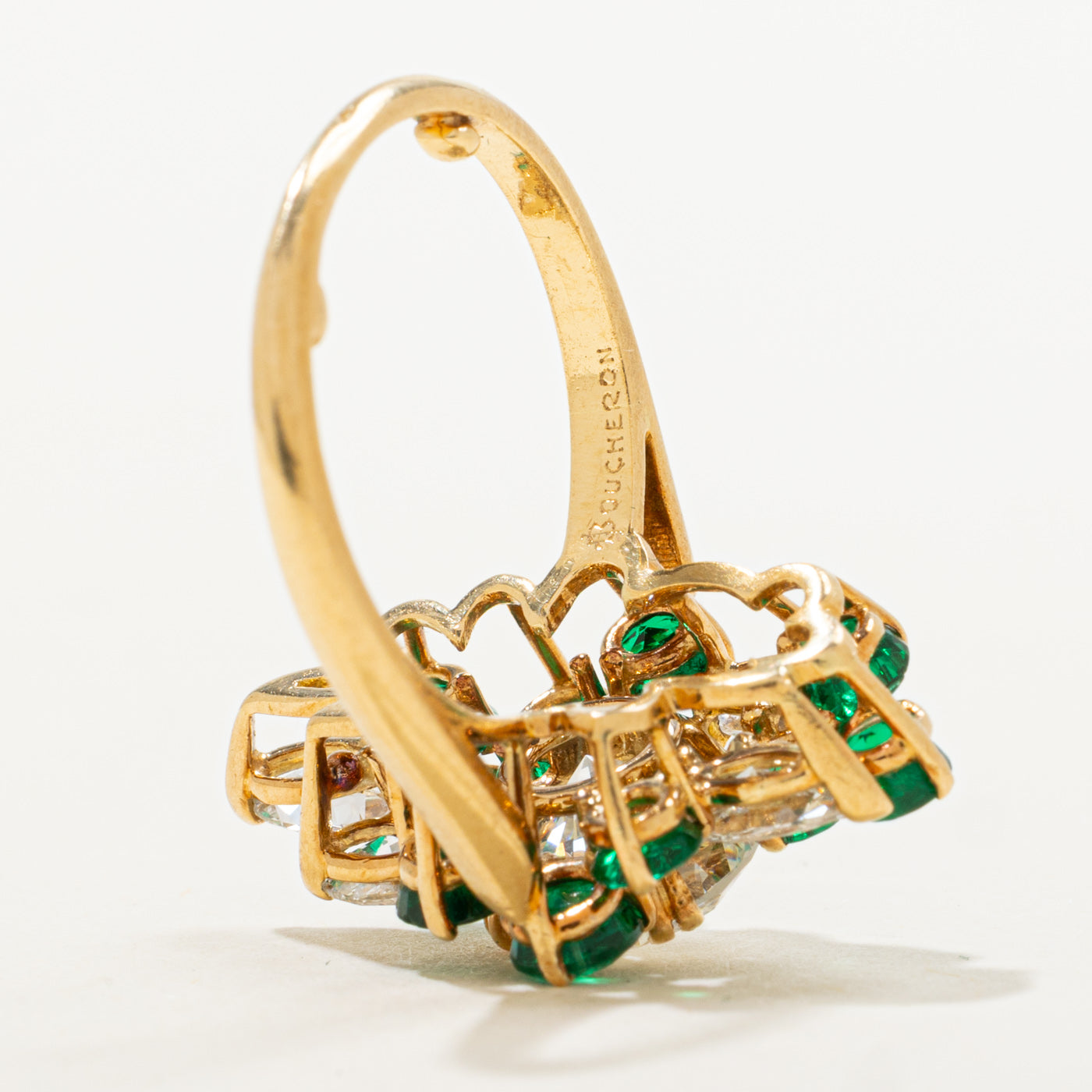 1975 Paris 'Boucheron' Diamond & Emerald Ring | 1.84ct | 0.69ctw | 1.45ctw | Sz 4.5