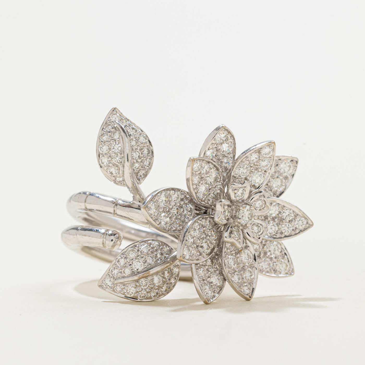 Lotus Two-Finger Statement Ring | 2.46ctw | Sz 6.75