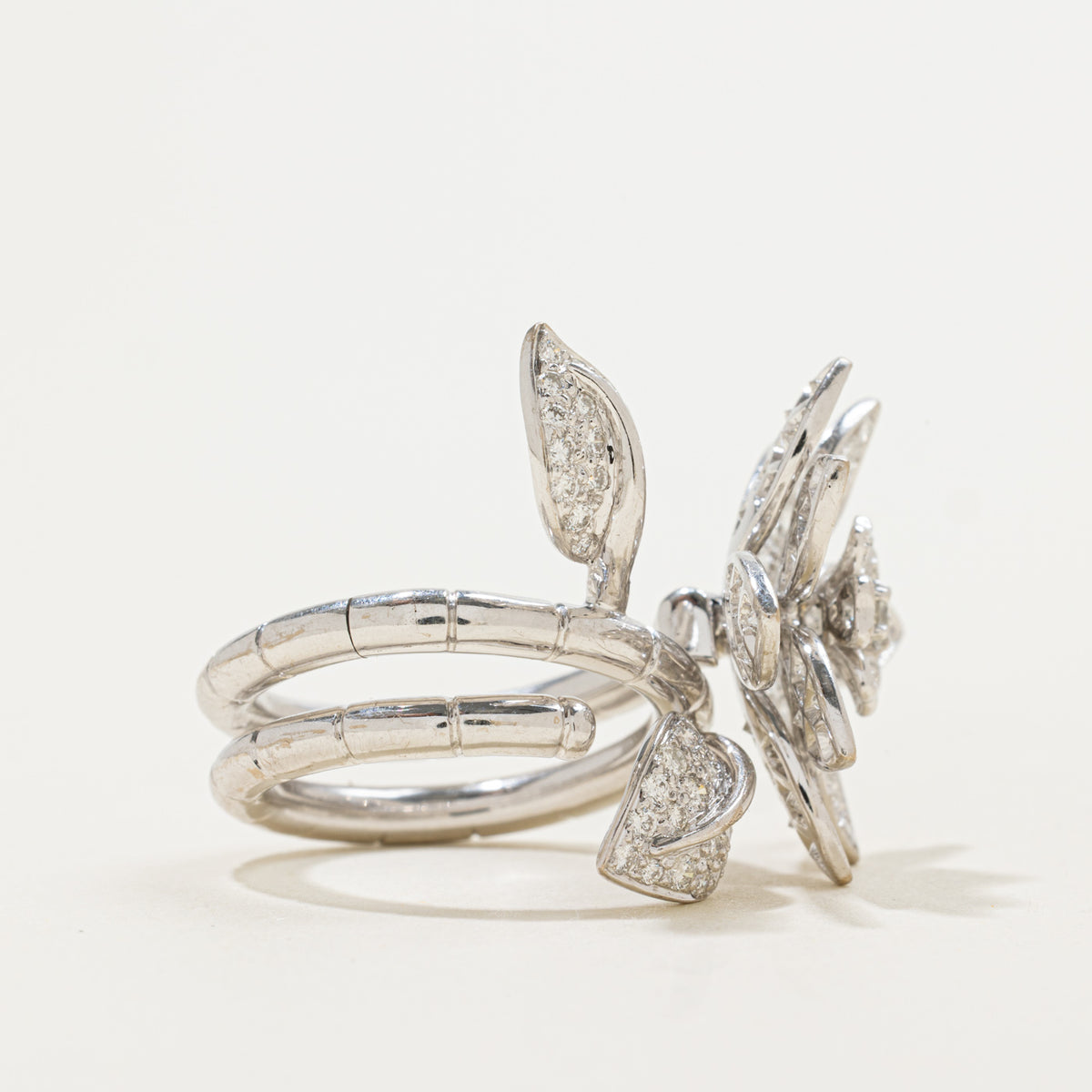 Lotus Two-Finger Statement Ring | 2.46ctw | Sz 6.75