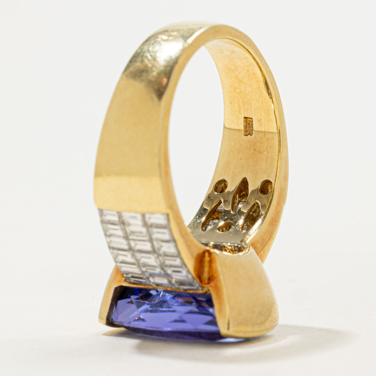 Cushion Cut Tanzanite & Diamond Accented Cocktail Ring | 9.00ct, 1.44ctw | Sz 9.75