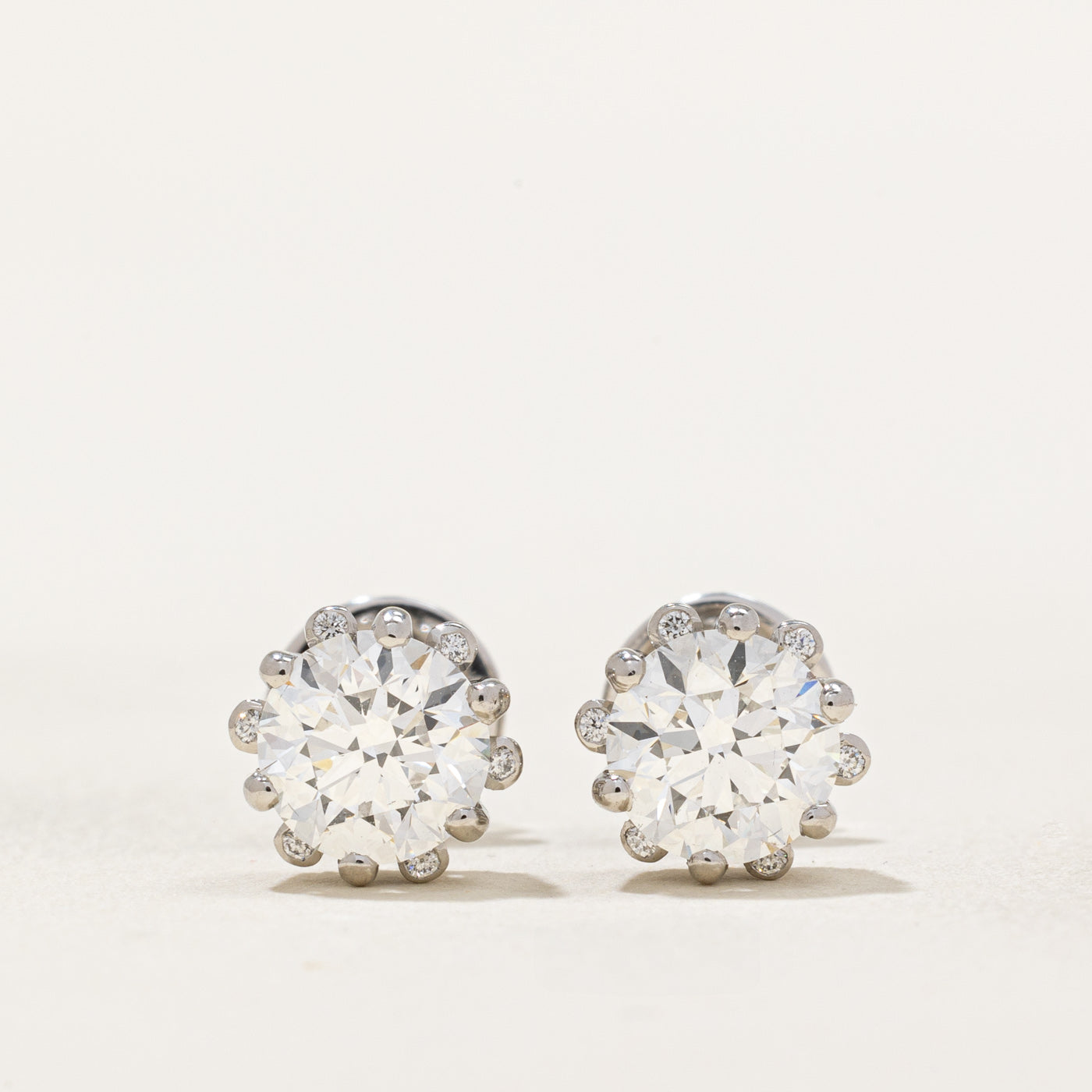 2ctw+ GIA Diamond Stud Earrings | 2.08ctw VVS2 G Excellent Cut |