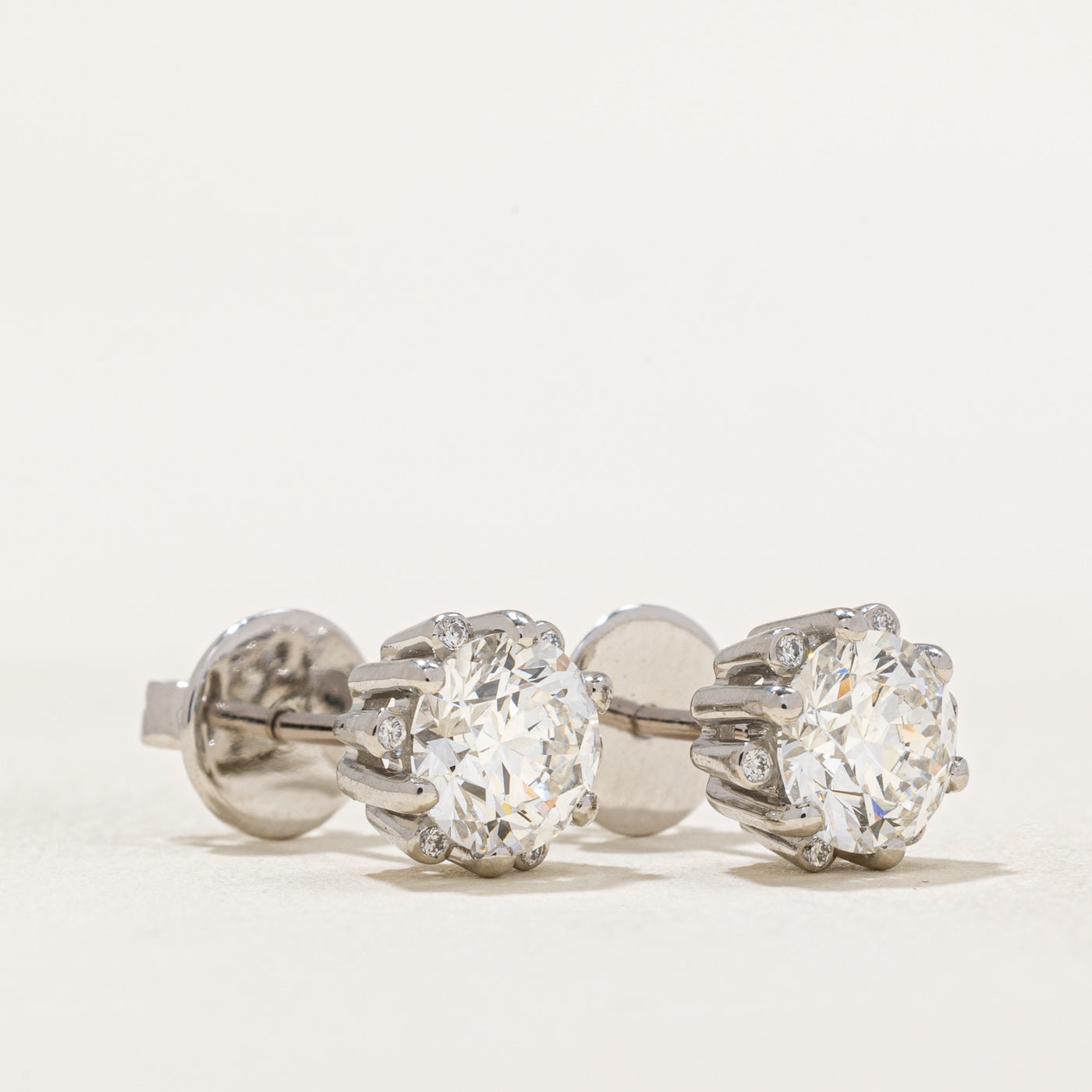 2ctw+ GIA Diamond Stud Earrings | 2.08ctw VVS2 G Excellent Cut |