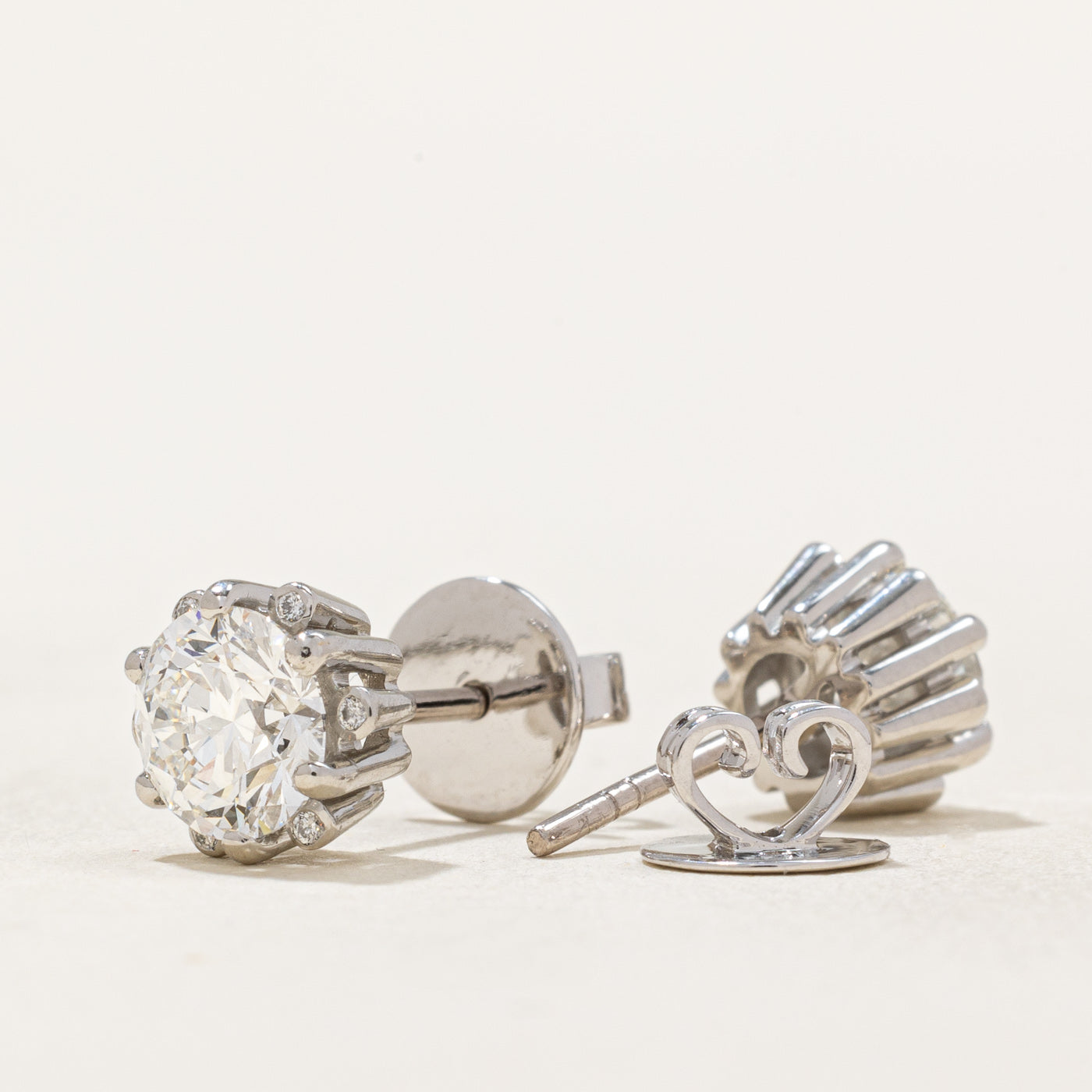 2ctw+ GIA Diamond Stud Earrings | 2.08ctw VVS2 G Excellent Cut |