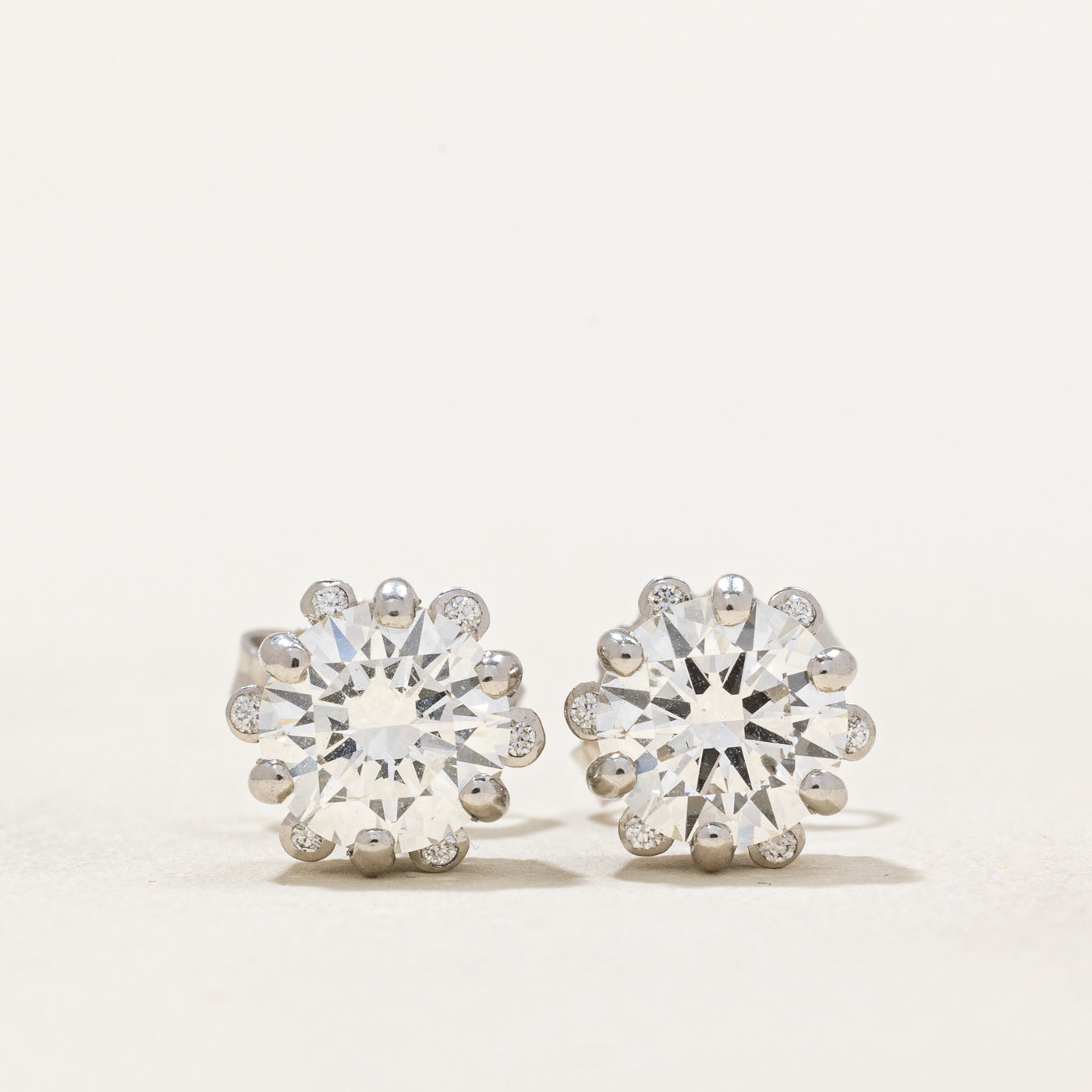 2ctw+ GIA-graded  Natural Diamond Stud Earrings | GIA 2.06ctw VVS2 G Excellent Cut |