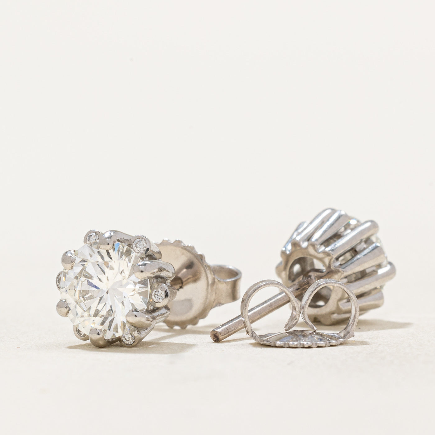 2ctw+ GIA-graded  Natural Diamond Stud Earrings | GIA 2.06ctw VVS2 G Excellent Cut |