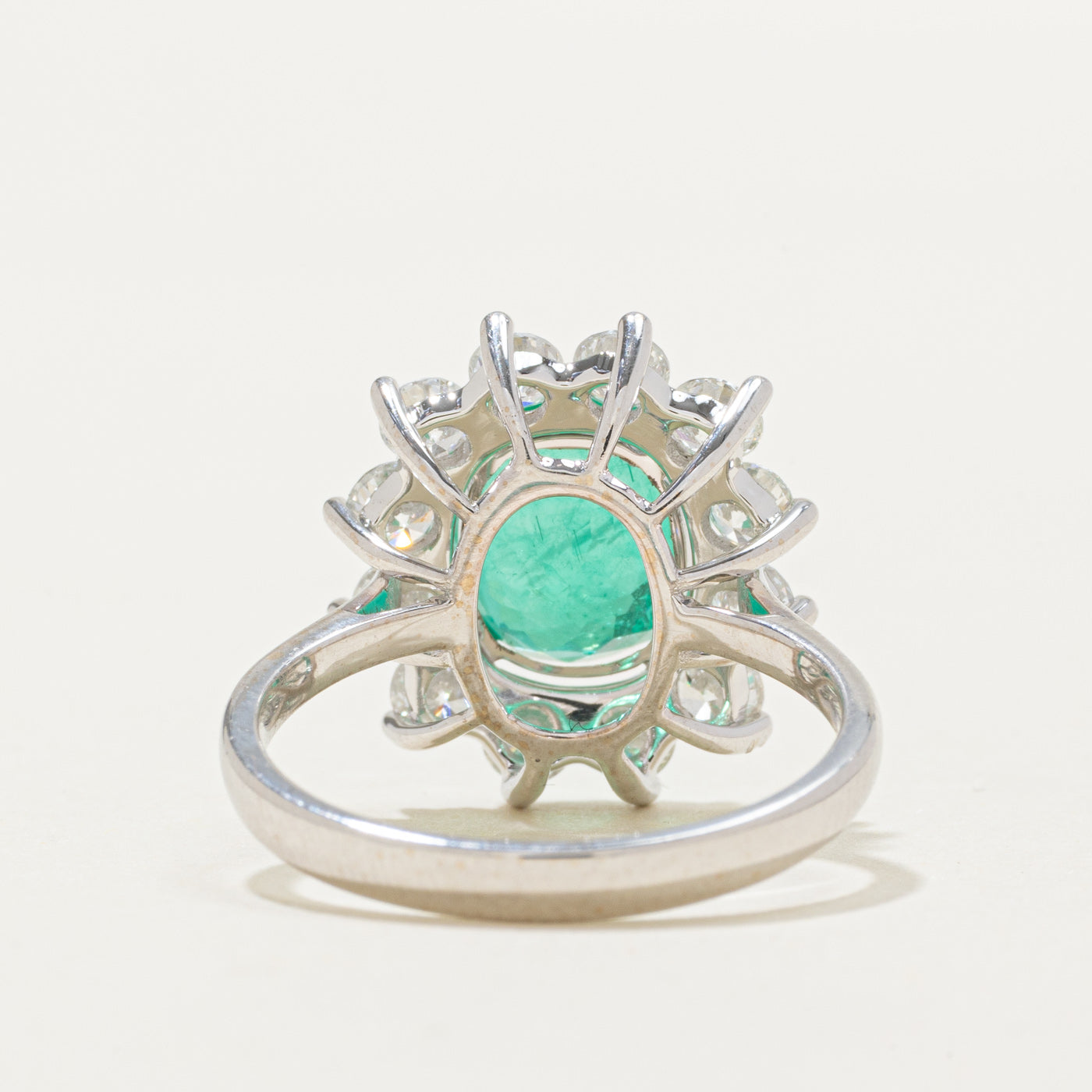 AIGS No Oil Vivid Green Emerald & Diamond Ring | AIGS 3.30ct, 1.323ctw | SZ 7