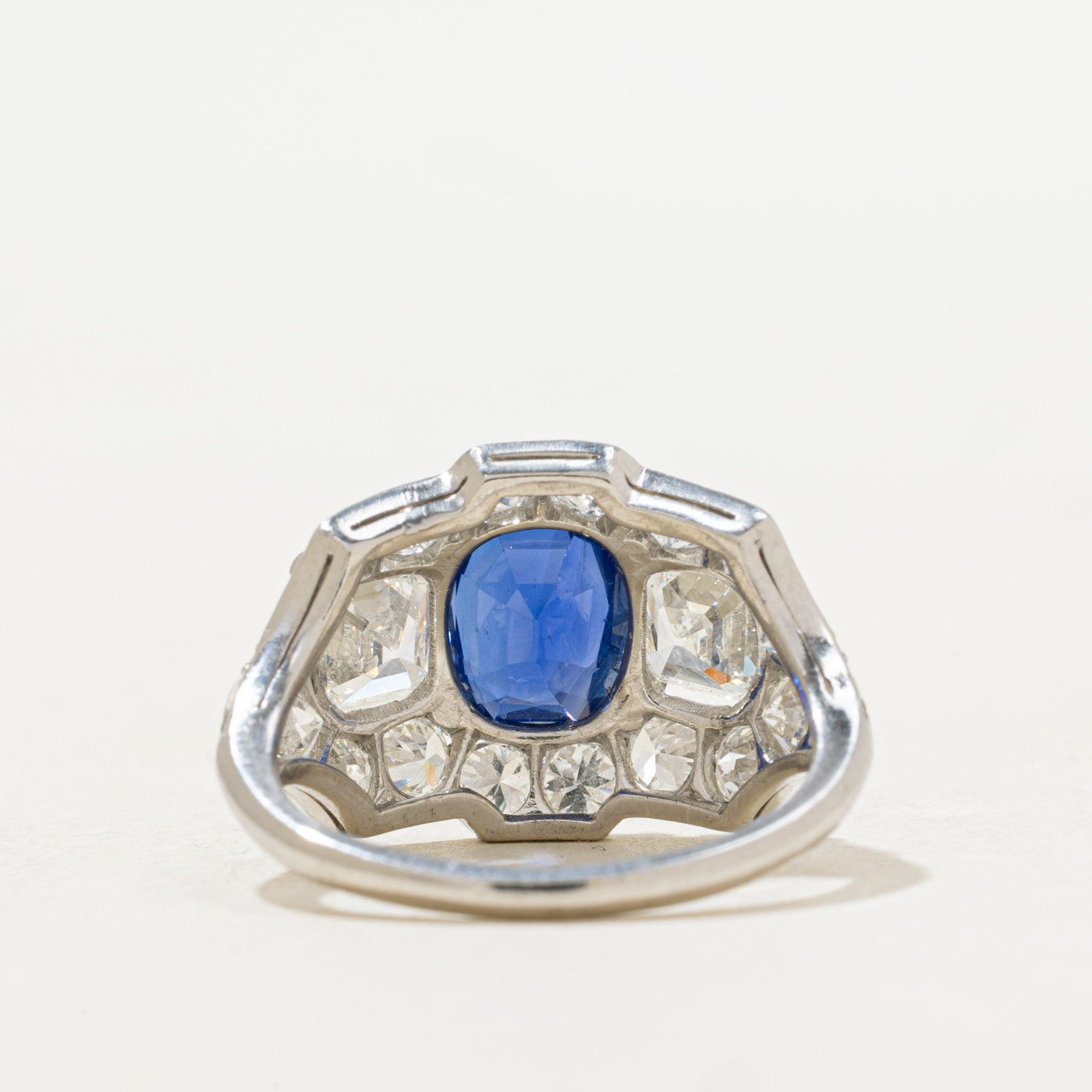 Late Art Deco Unheated Sapphire & Diamond Ring | 2.28ct | 1.50ctw | 1.63ct | SZ 5.5