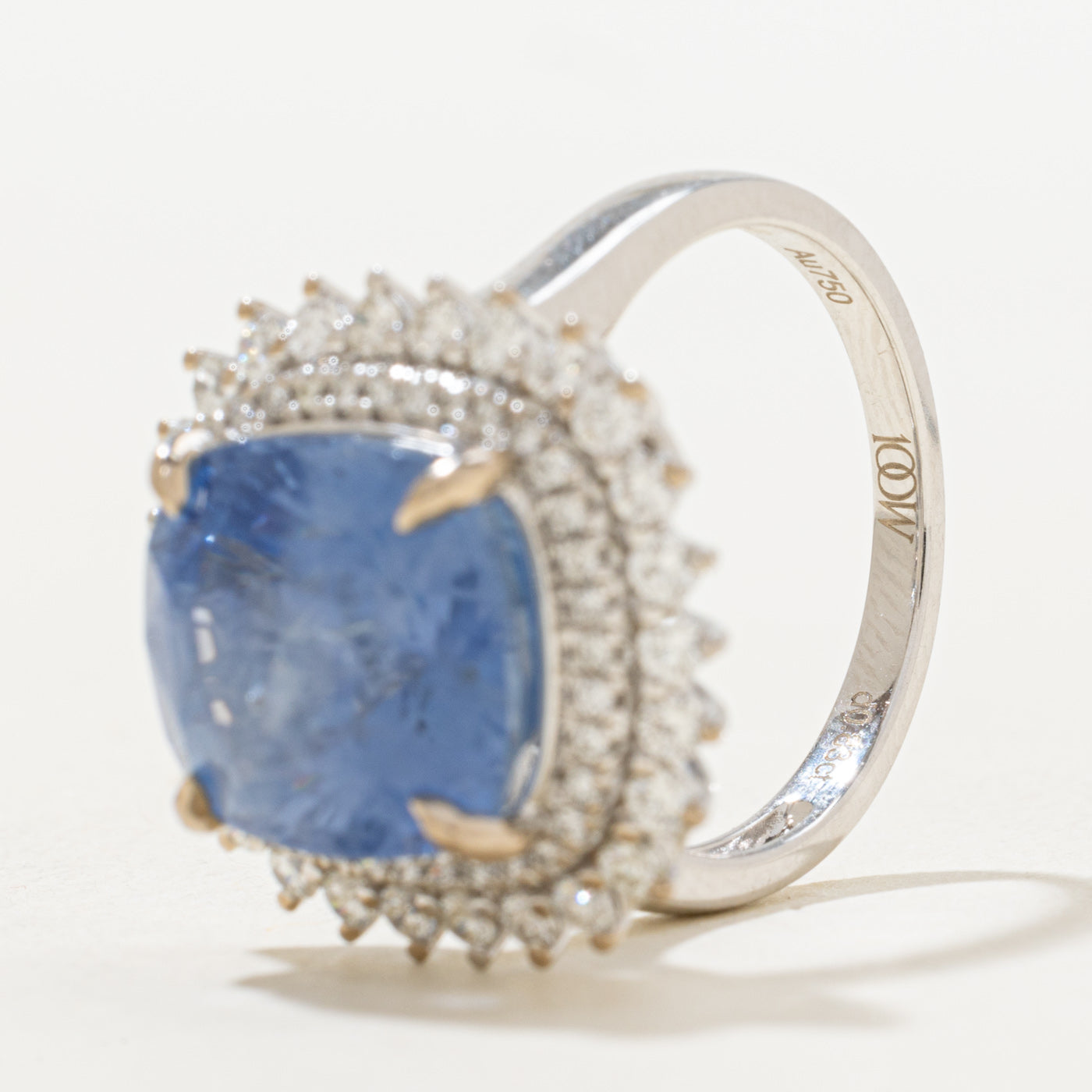 10.38ct GIA Unheated Sri Lanka Sapphire & Diamond Cocktail Ring | GIA 10.38ct | 0.83ctw | SZ 6.5