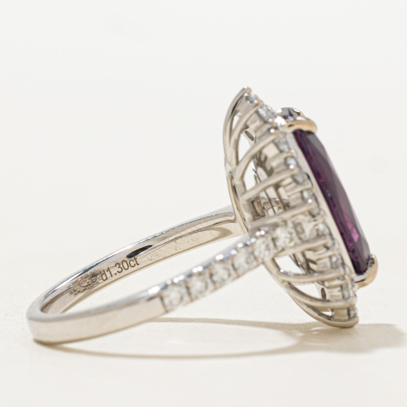 6.42ct GRS Unheated Kashmir Purplish-Red Ruby & Diamond Ring | GRS 6.42ct | 1.30ctw | SZ 6.75