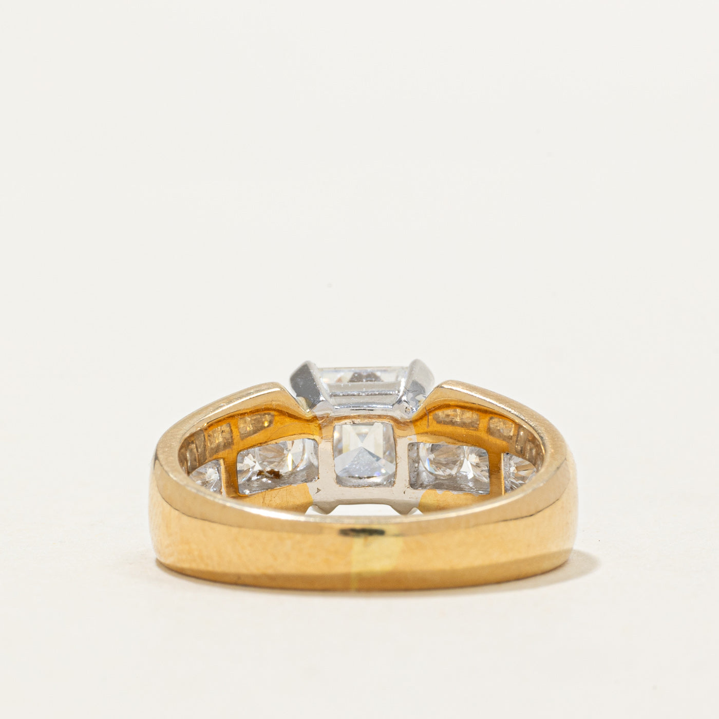 Asscher Cut Diamond Accented Engagement Ring | 1.20ct VS1 H, 0.50ctw | SZ 5.5