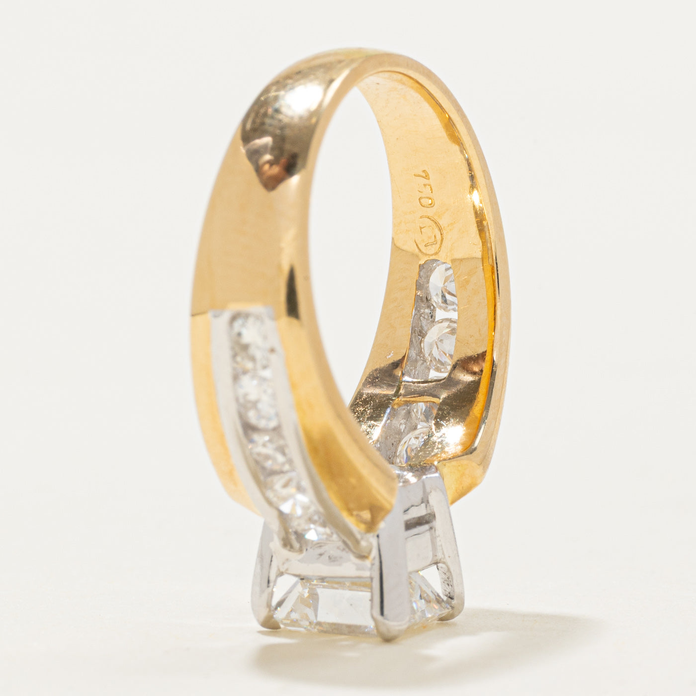 Asscher Cut Diamond Accented Engagement Ring | 1.20ct VS1 H, 0.50ctw | SZ 5.5