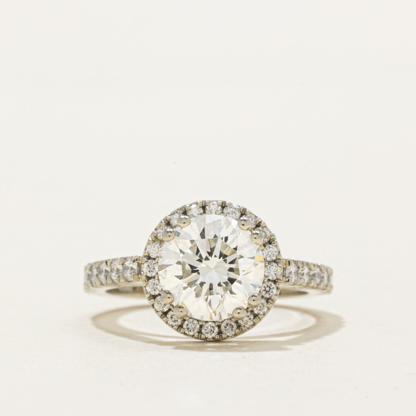 1.80ct Diamond Halo Engagement Ring | 1.80ct VS1 G/H, 0.44ctw | SZ 4.75
