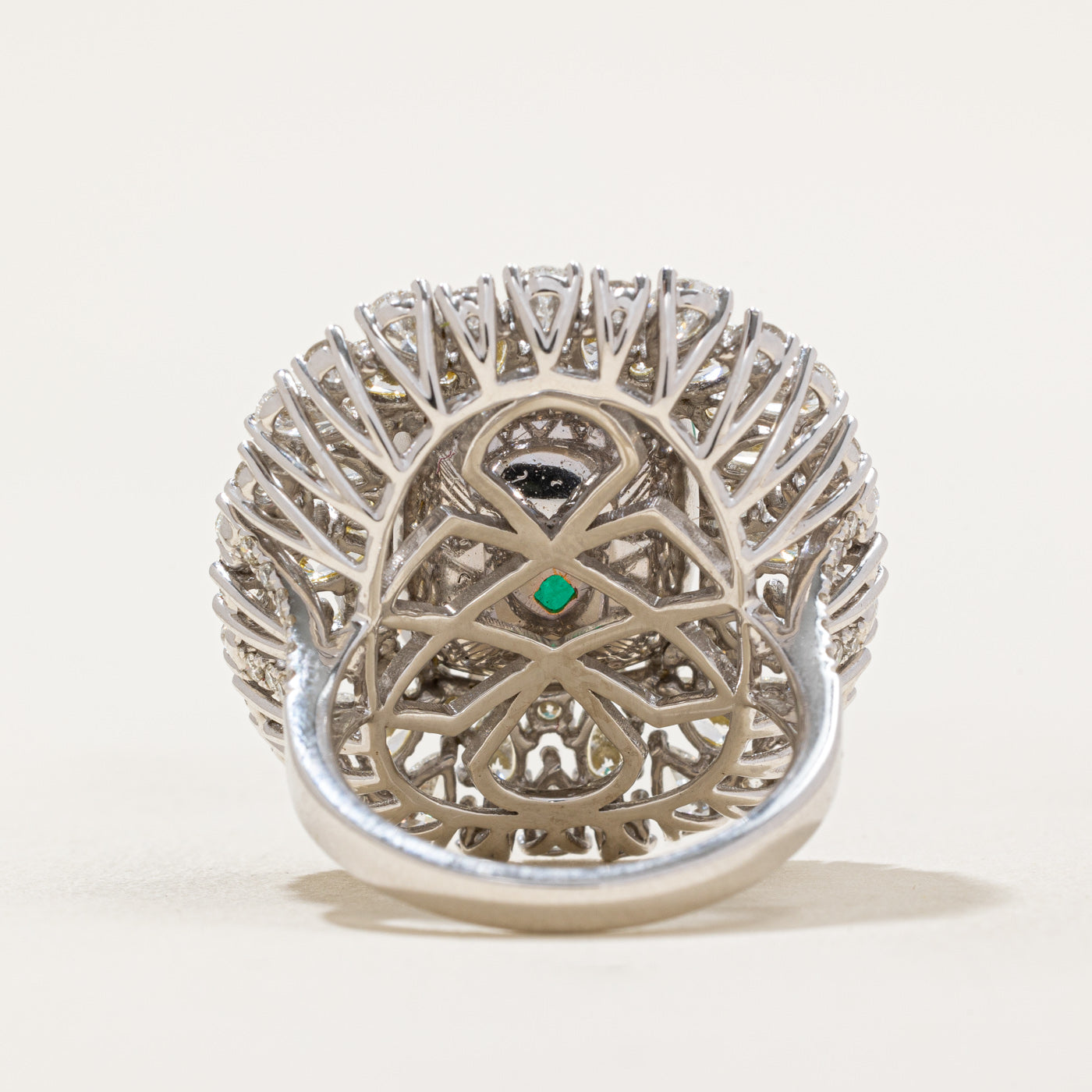 9.5ct+ Emerald & Diamond Cocktail Ring | 9.52ct, 3.96ctw | SZ 7.25