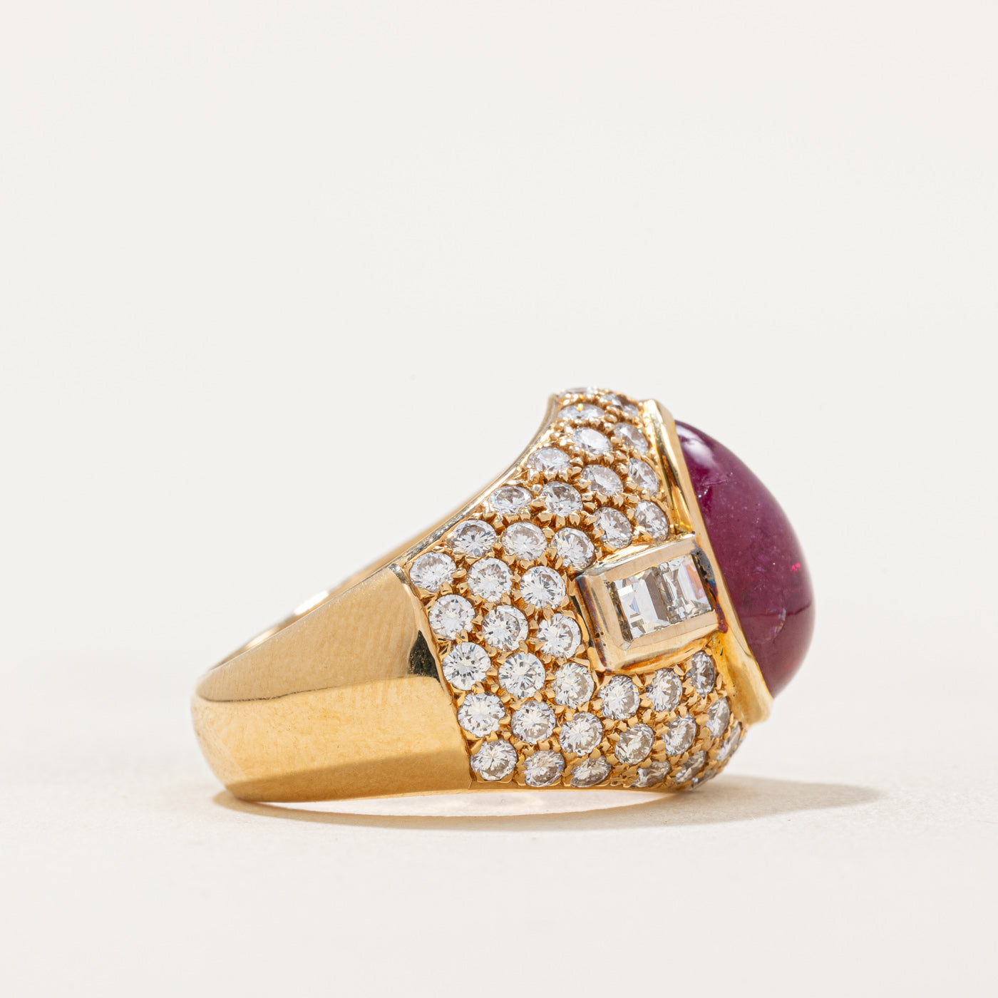 5ct+ GIA Unheated Afghanistan Ruby & Diamond Cocktail Ring | 5.24ct, 2.52ctw | SZ 6