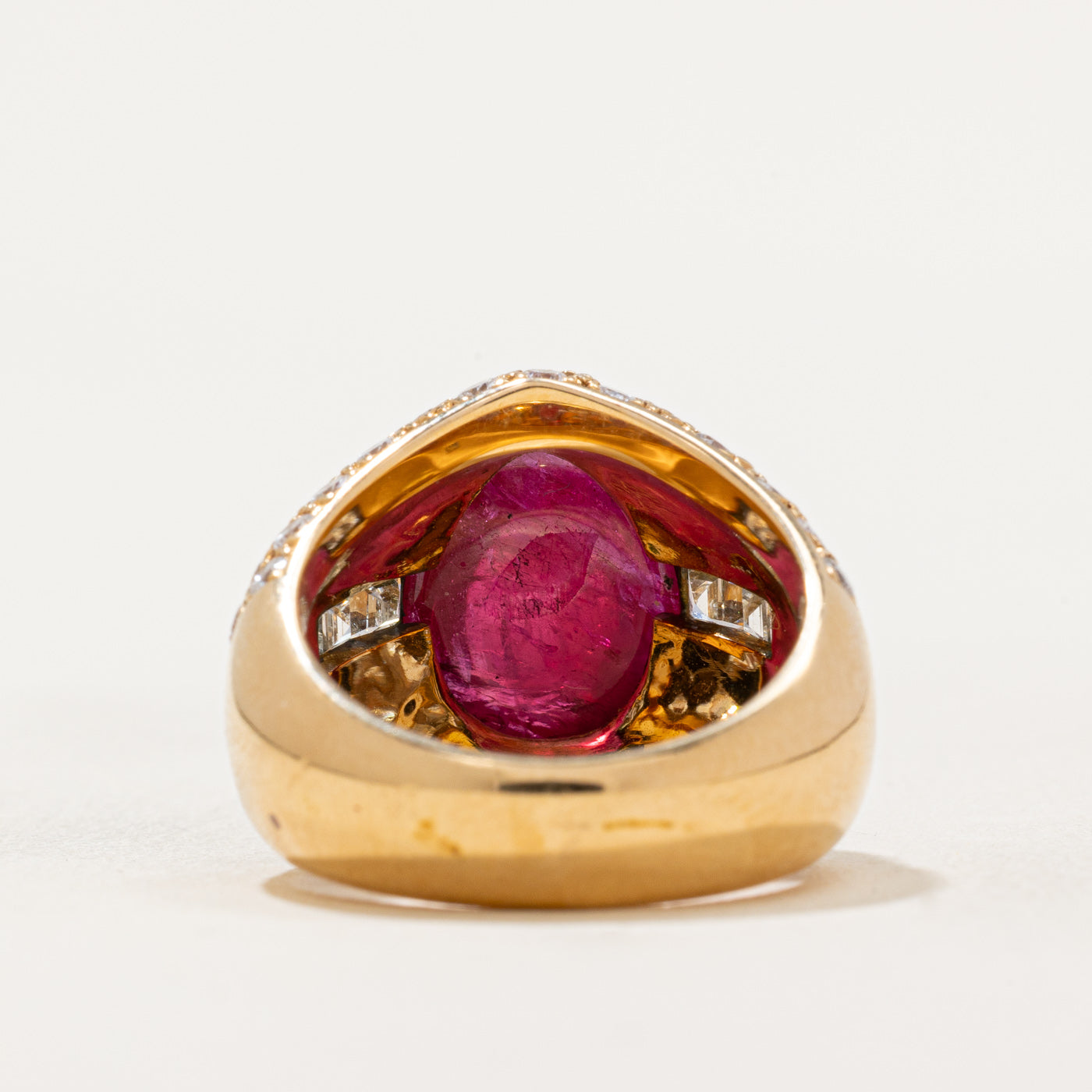 5ct+ GIA Unheated Afghanistan Ruby & Diamond Cocktail Ring | 5.24ct, 2.52ctw | SZ 6