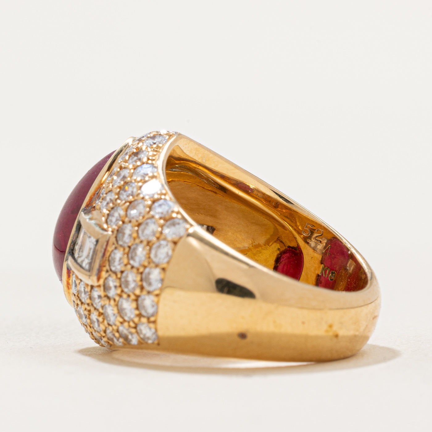 5ct+ GIA Unheated Afghanistan Ruby & Diamond Cocktail Ring | 5.24ct, 2.52ctw | SZ 6