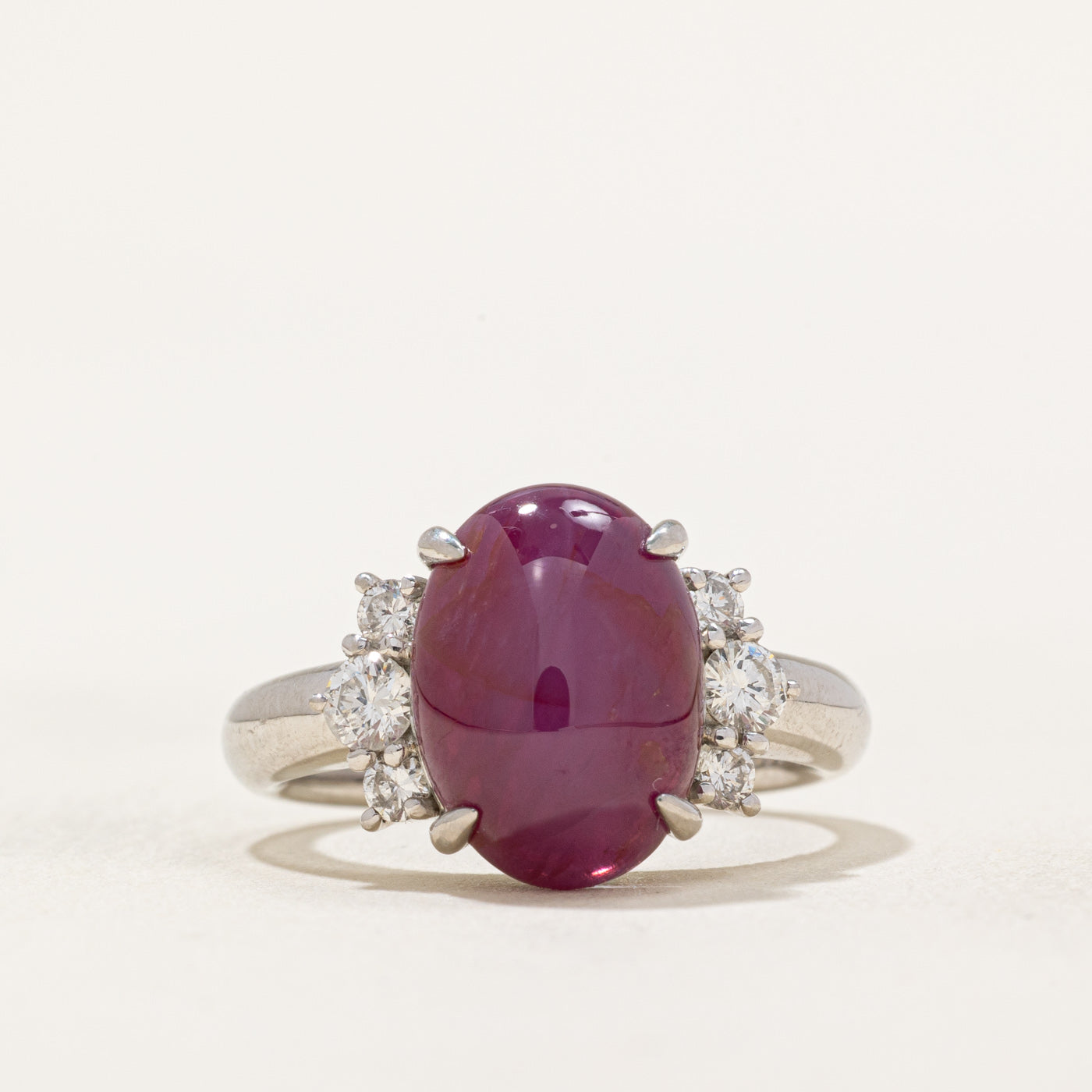 5ct+ GIA Unheated Burma Star Ruby & Diamond Ring | 5.054ct, 0.37ctw | SZ 6.5