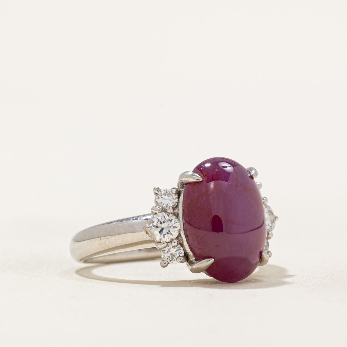 5ct+ GIA Unheated Burma Star Ruby & Diamond Ring | 5.054ct, 0.37ctw | SZ 6.5