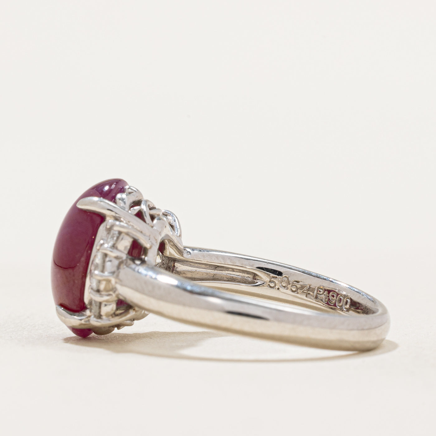 5ct+ GIA Unheated Burma Star Ruby & Diamond Ring | 5.054ct, 0.37ctw | SZ 6.5