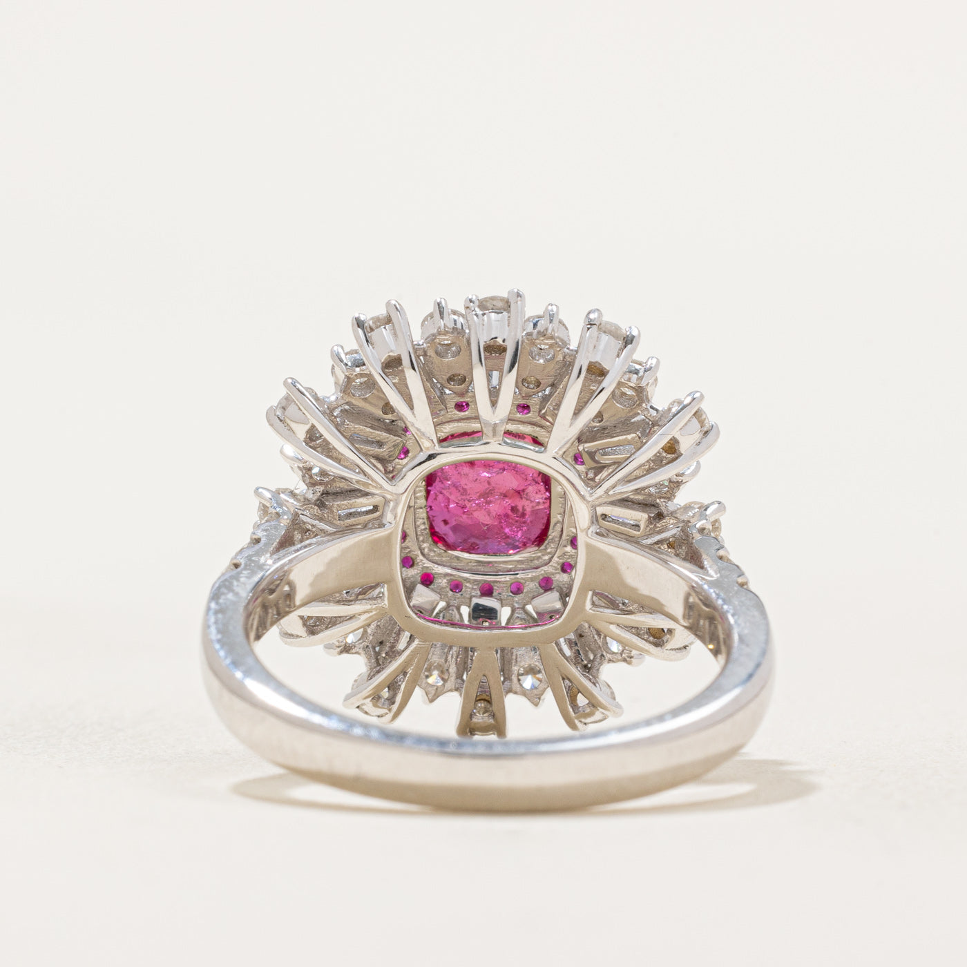 GRS Unheated Ruby & Diamond Cocktail Ring | 1.29ctw, 1.30ctw | SZ 6.5