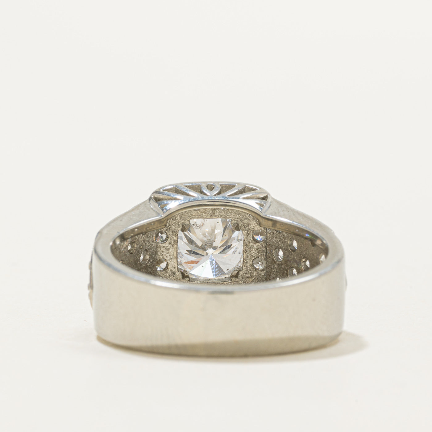 3.34ctw Diamond Halo Ring | 1.68ct SI2 E Ex, 3.34ctw | SZ 8