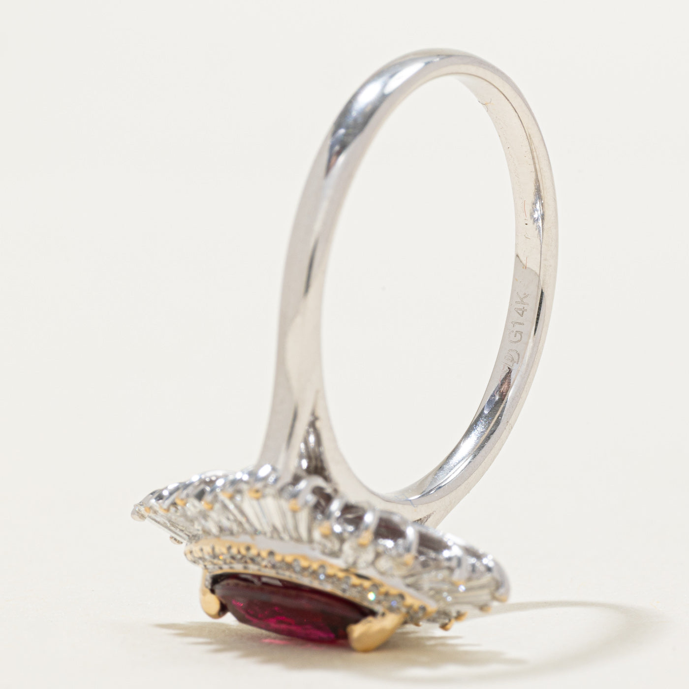 GRS Unheated Vivid Red Ruby & Diamond Ring | GRS 0.99ct, 0.72ctw | SZ 9