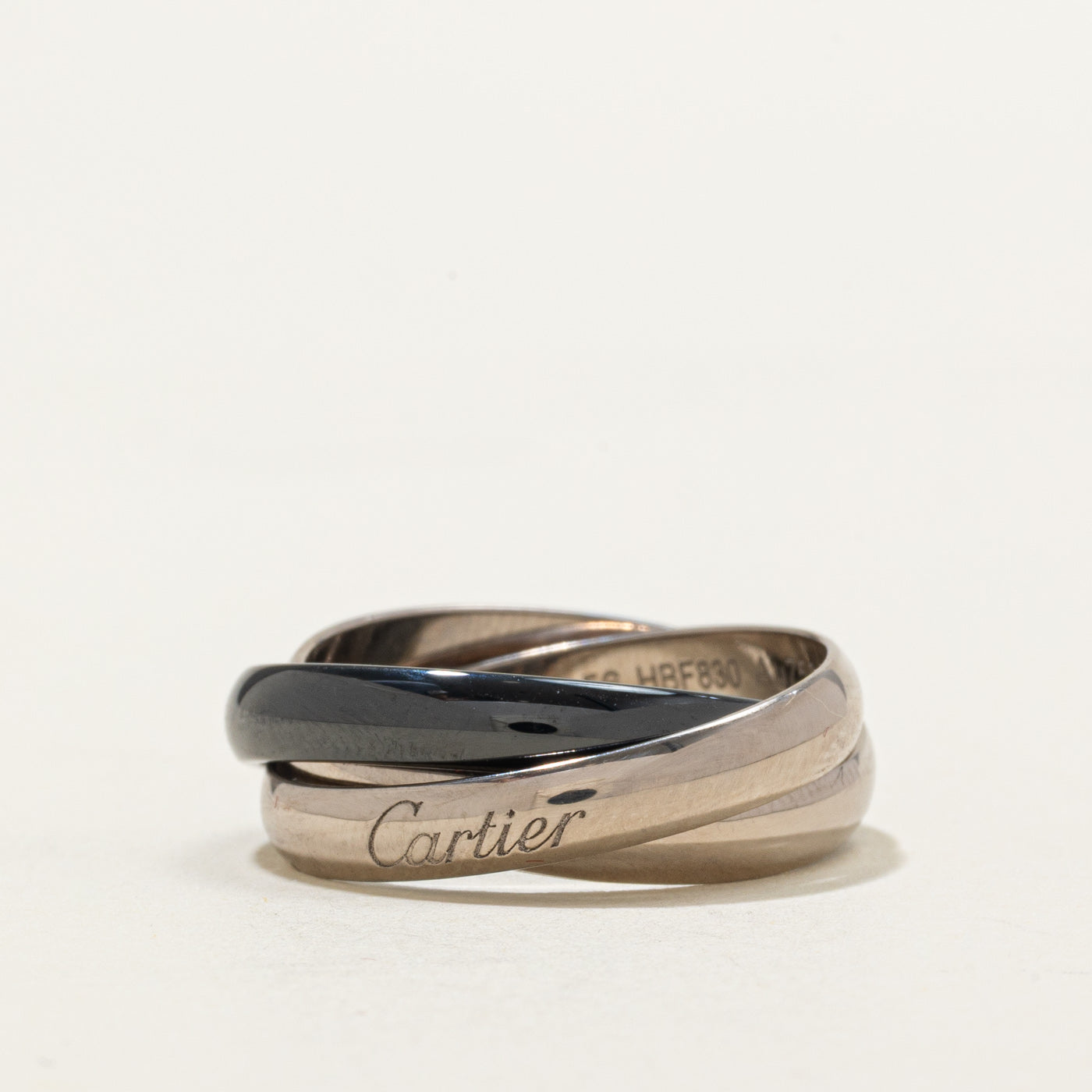 'Cartier' Trinity ring, Ceramic, Classic Model | Cartier SZ 56