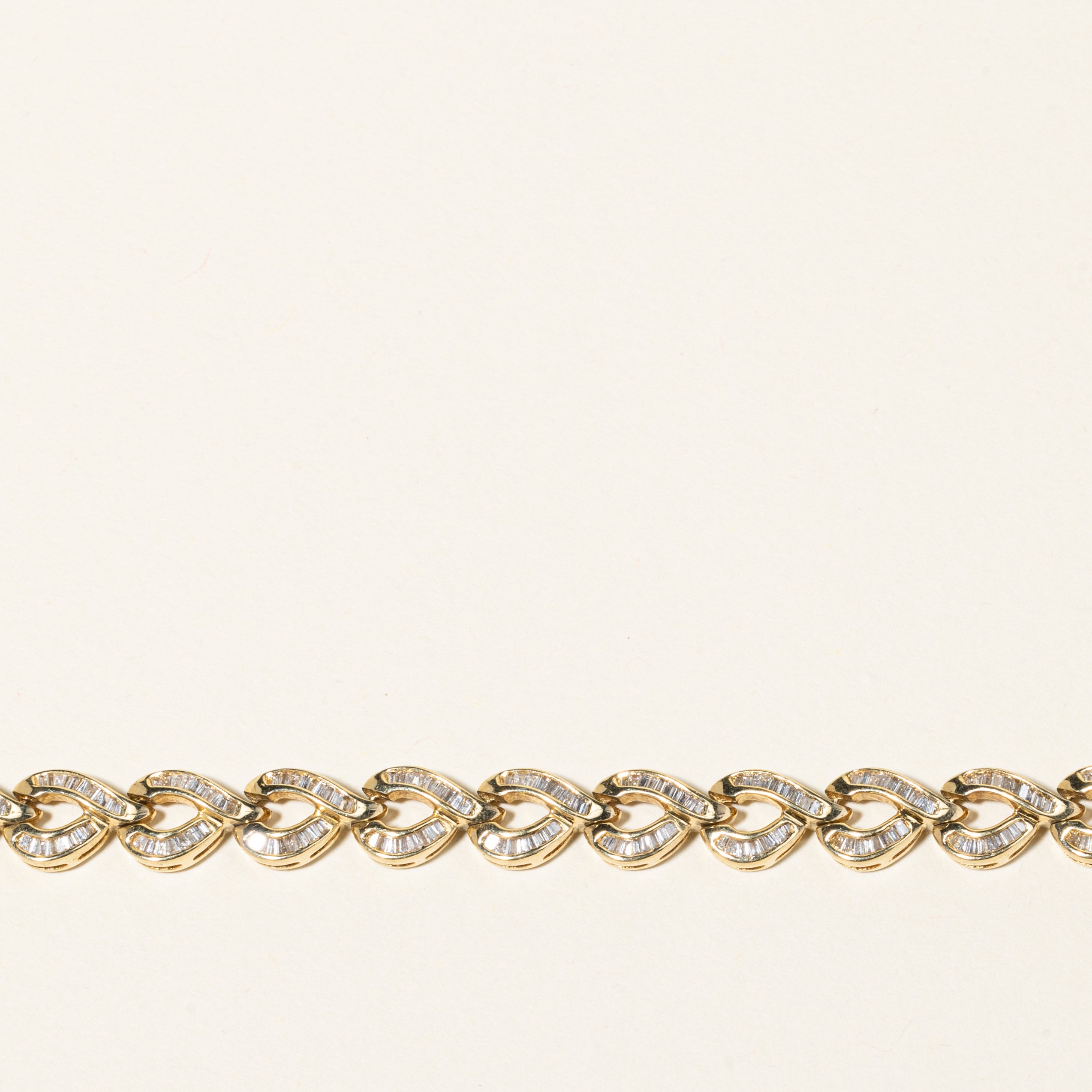 14K Yellow Gold Braided Design Diamond Bracelet | 2.22ctw | SZ 7.25" |