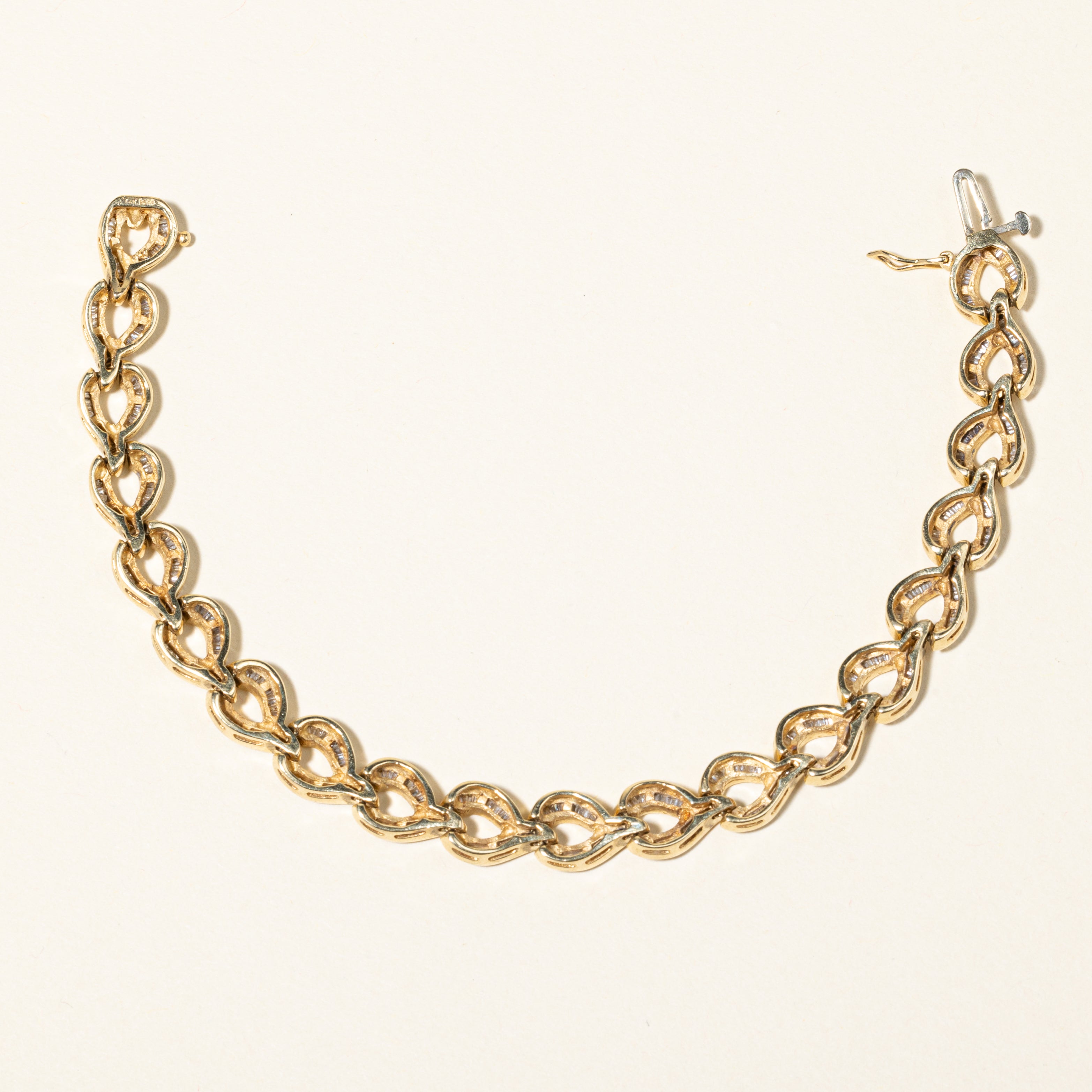 14K Yellow Gold Braided Design Diamond Bracelet | 2.22ctw | SZ 7.25" |