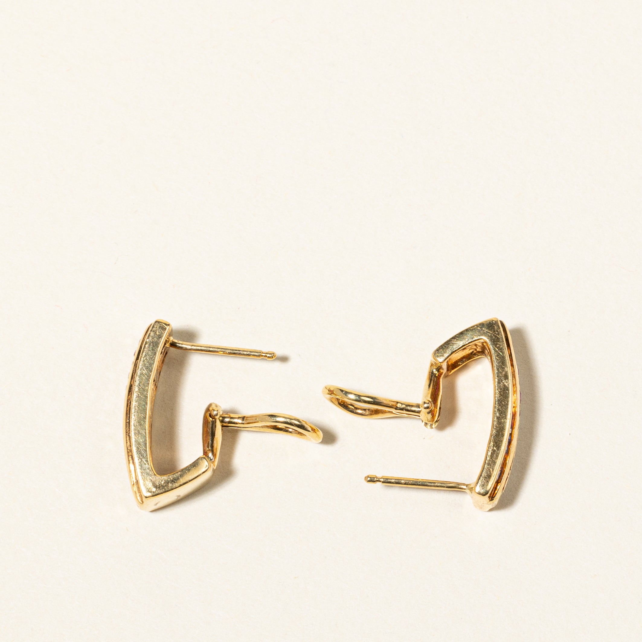 18K Yellow Gold Ruby & Diamond Earrings | 0.85ctw, 0.63ctw |