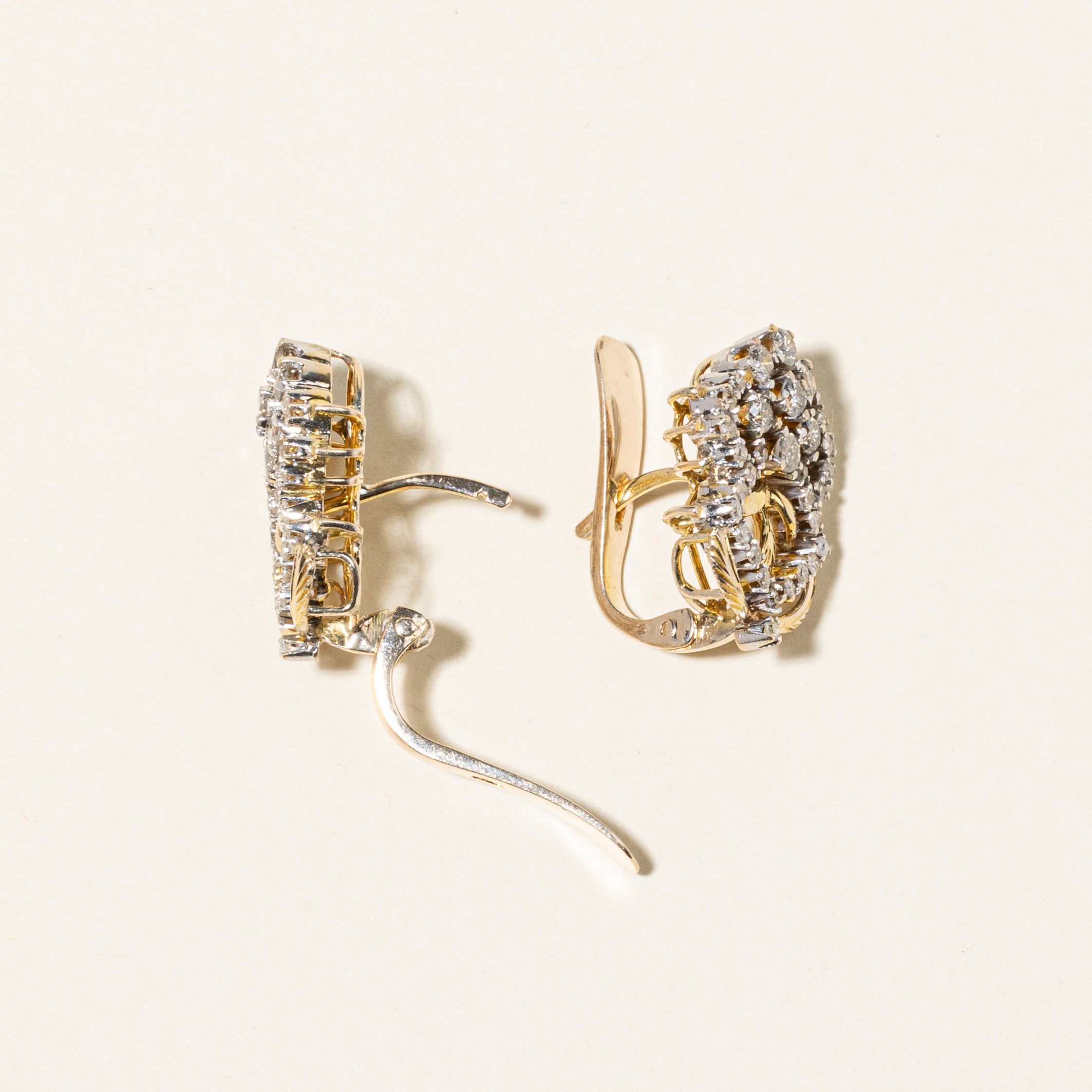 14K Yellow Gold Diamond Cluster Earrings | 1.22ctw |
