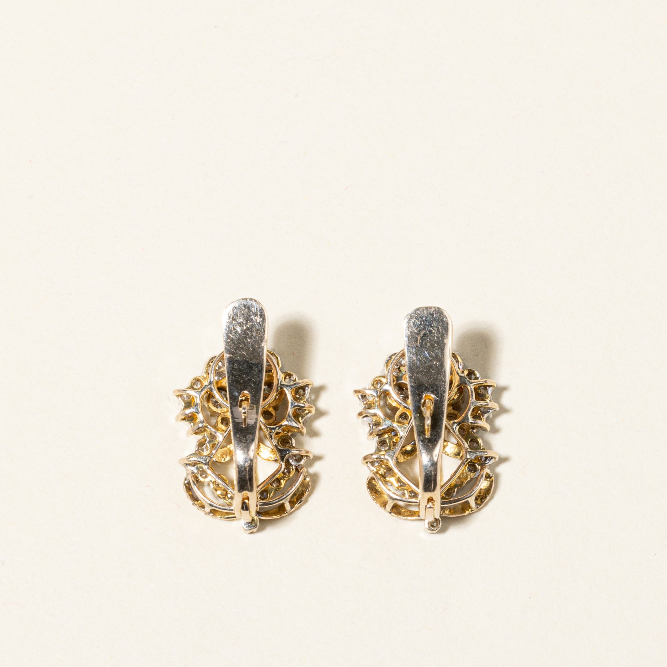 14K Yellow Gold Diamond Cluster Earrings | 1.22ctw |