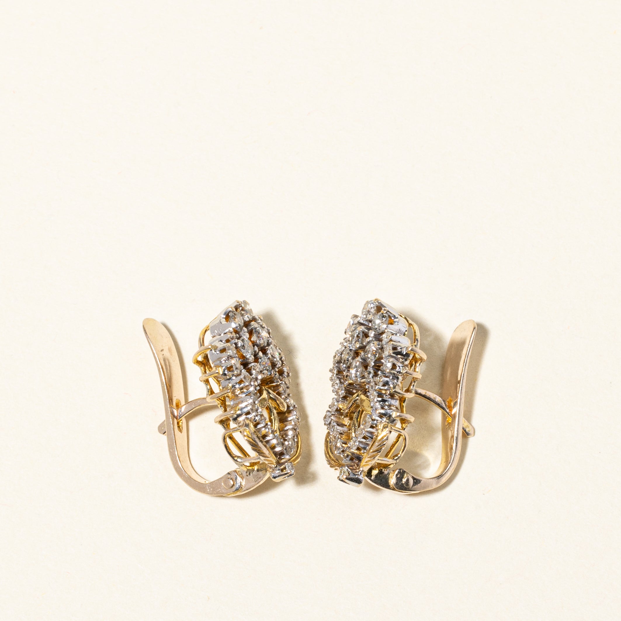 14K Yellow Gold Diamond Cluster Earrings | 1.22ctw |