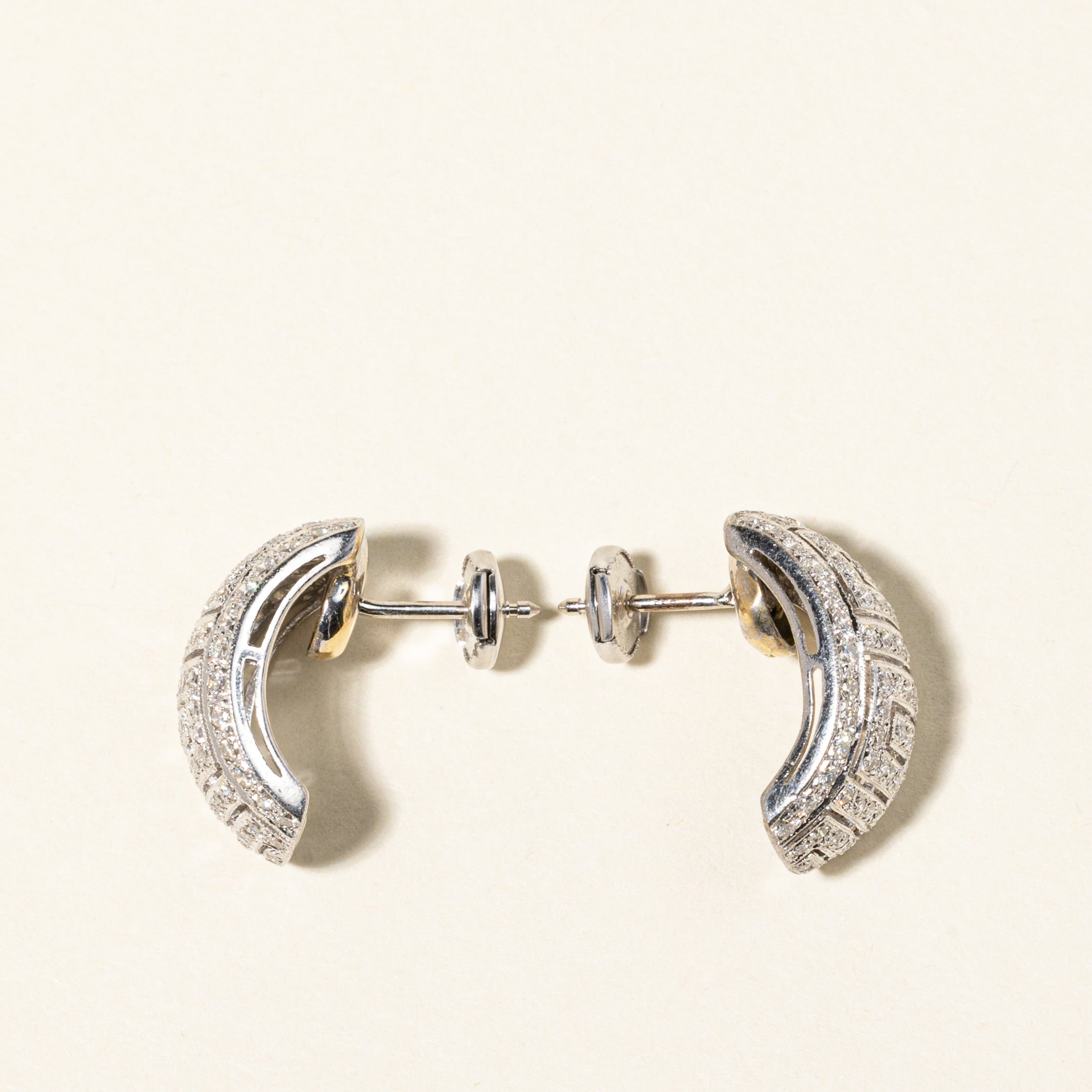 14K White Gold Diamond Cluster Stud Earrings | 1.85ctw
