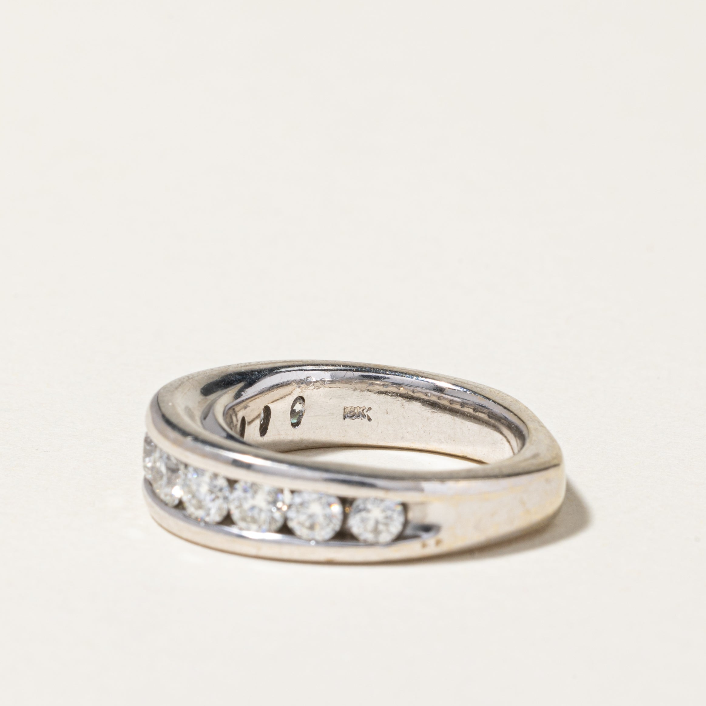 18K White Gold Channel Set Diamond Band | 1.27ctw | SZ 6.75