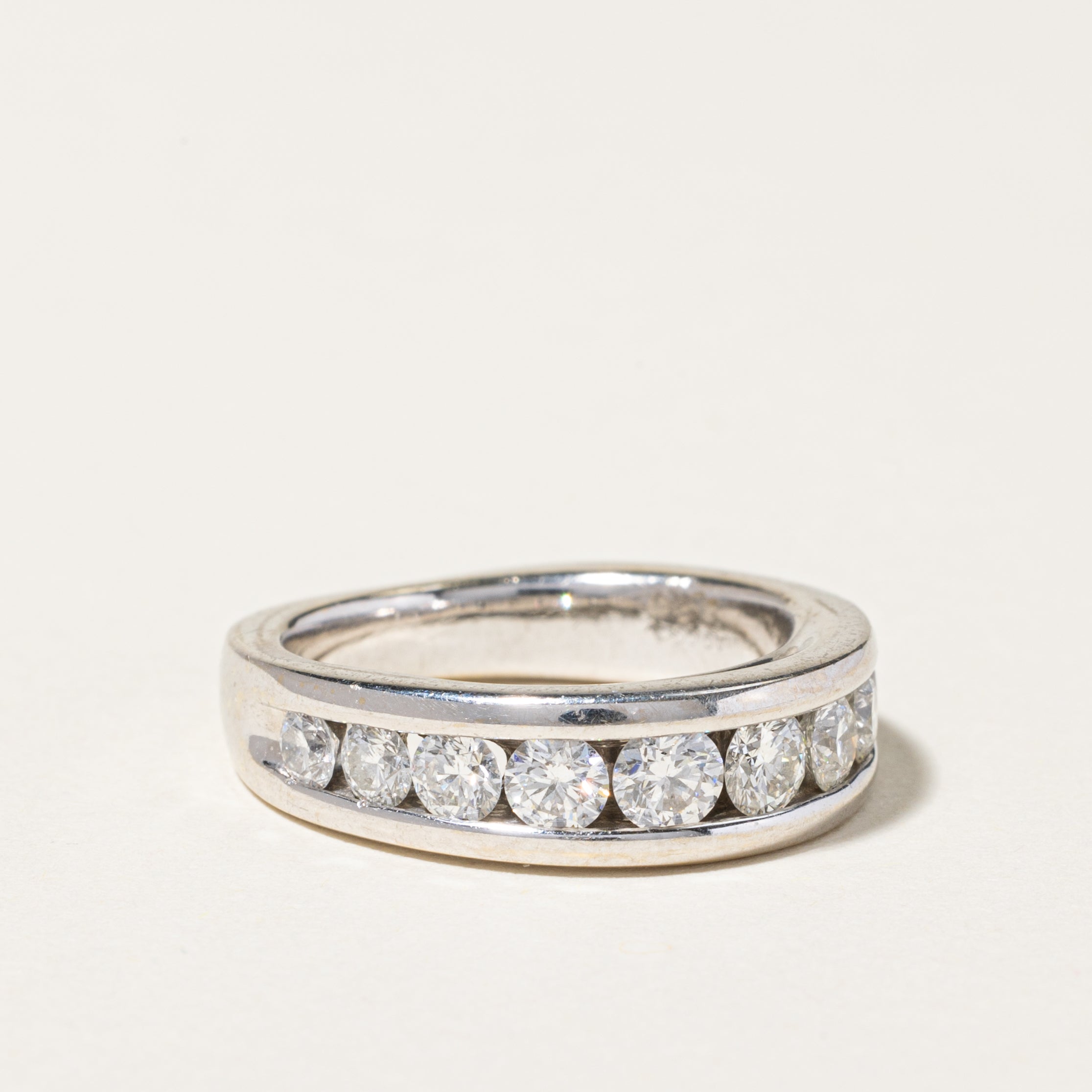 18K White Gold Channel Set Diamond Band | 1.27ctw | SZ 6.75