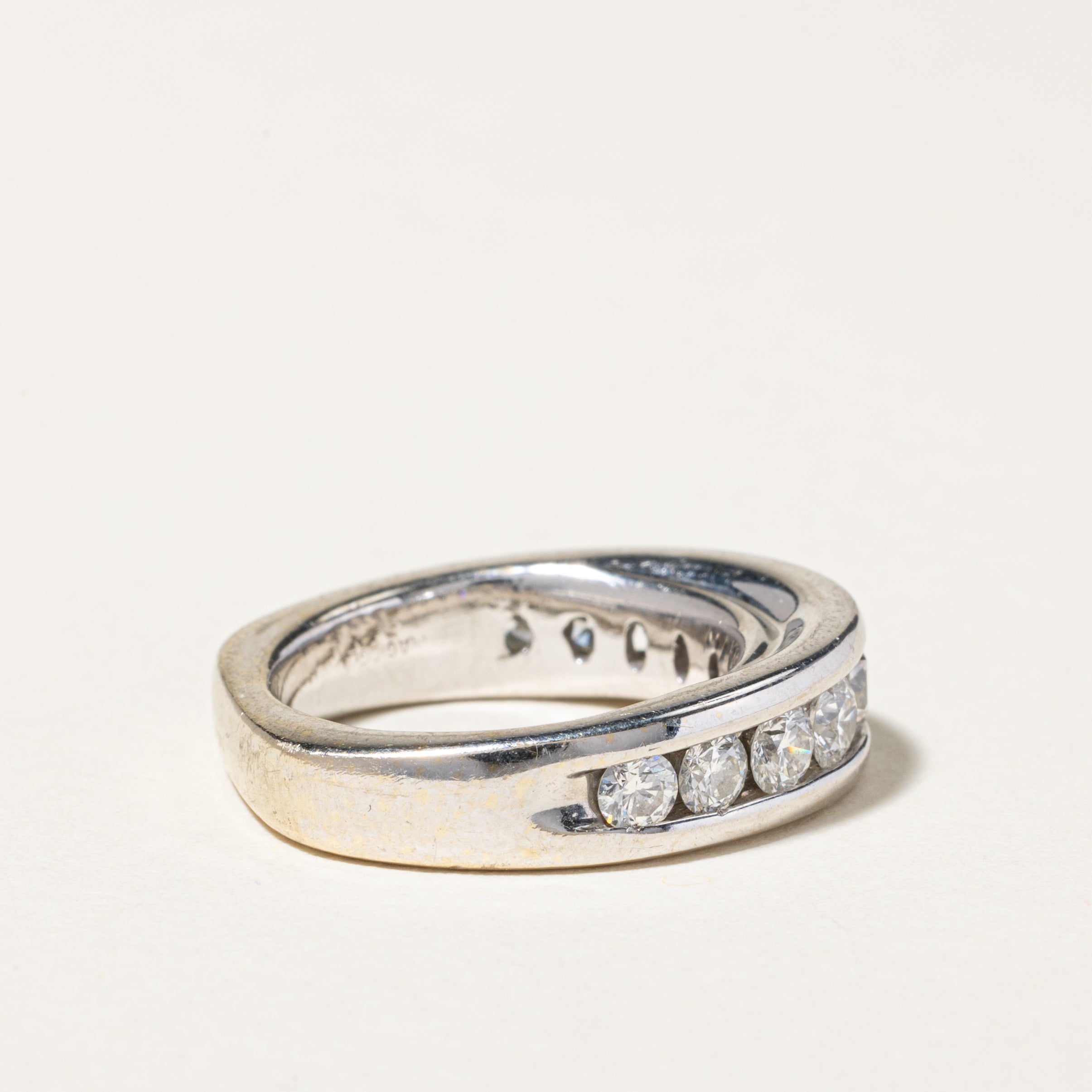 18K White Gold Channel Set Diamond Band | 1.27ctw | SZ 6.75