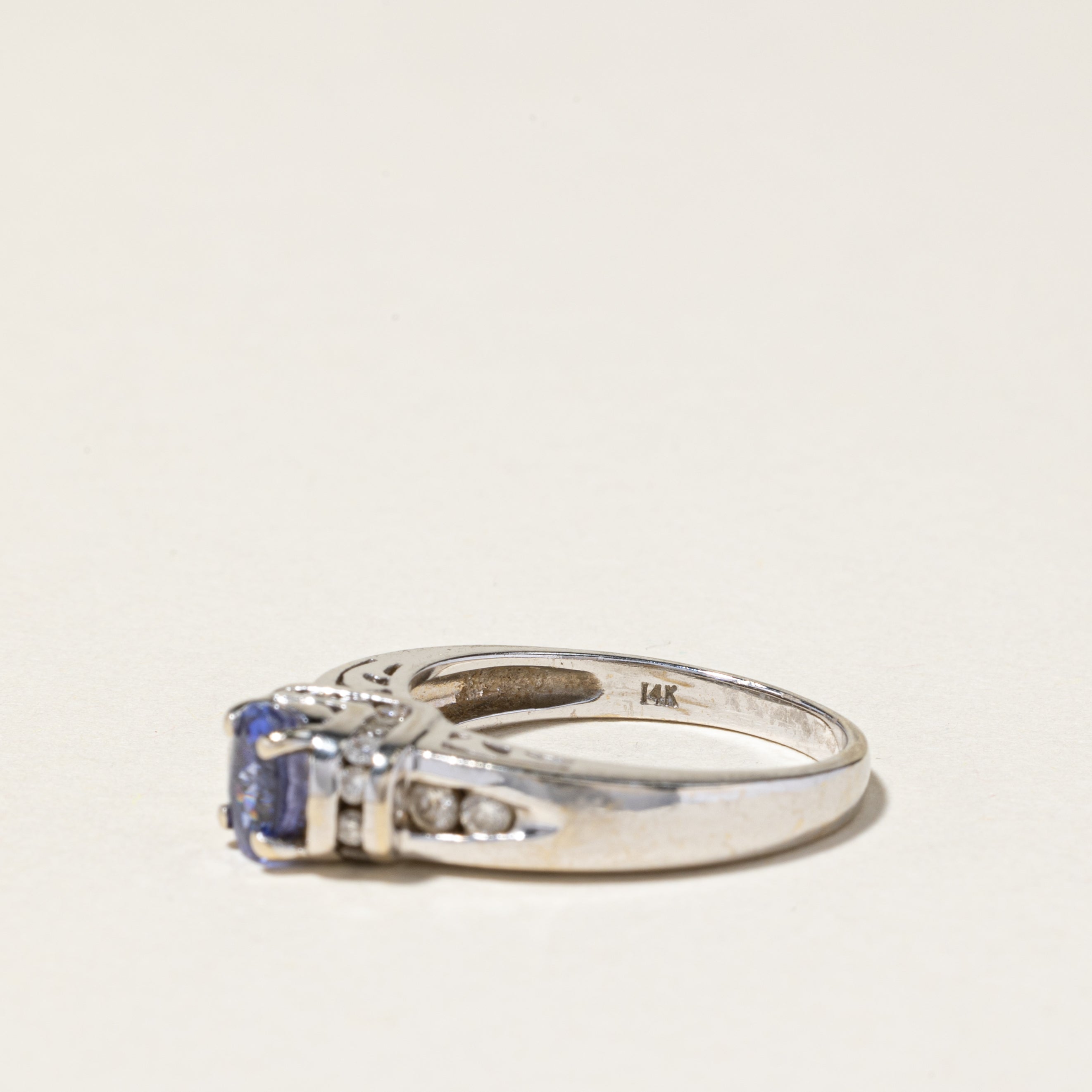 14K White Gold Tanzanite & Diamond Ring | 0.69ct, 0.41ctw | SZ 7