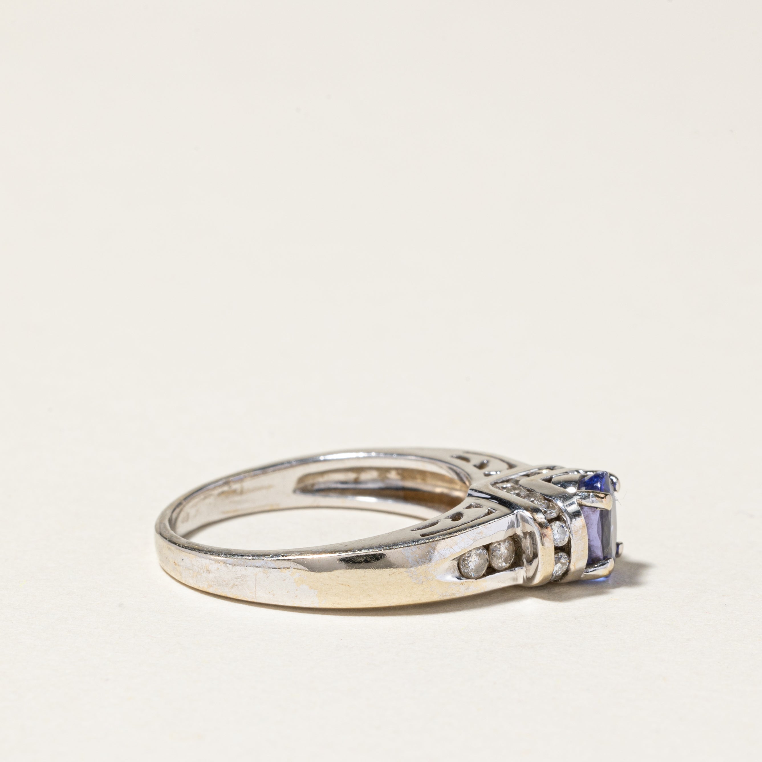 14K White Gold Tanzanite & Diamond Ring | 0.69ct, 0.41ctw | SZ 7
