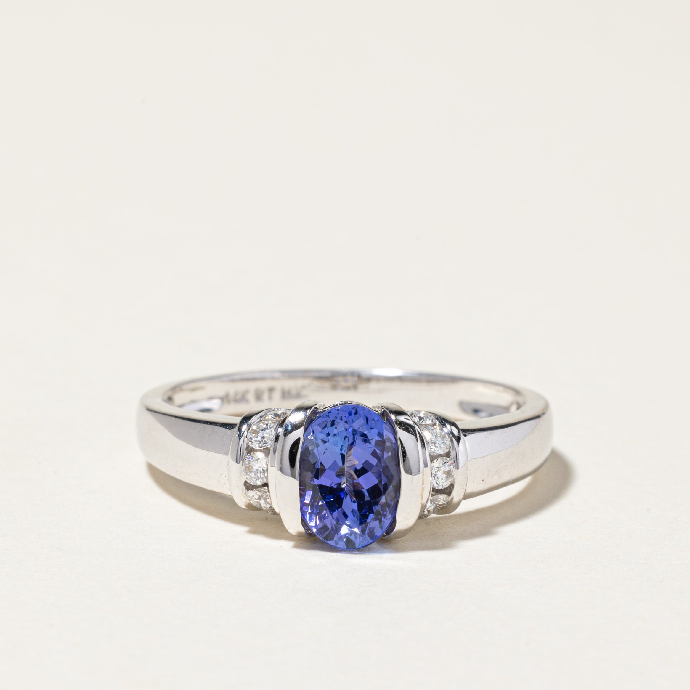 14K White Gold Tanzanite & Diamond Ring | 1.39ct, 0.25ctw | SZ 10