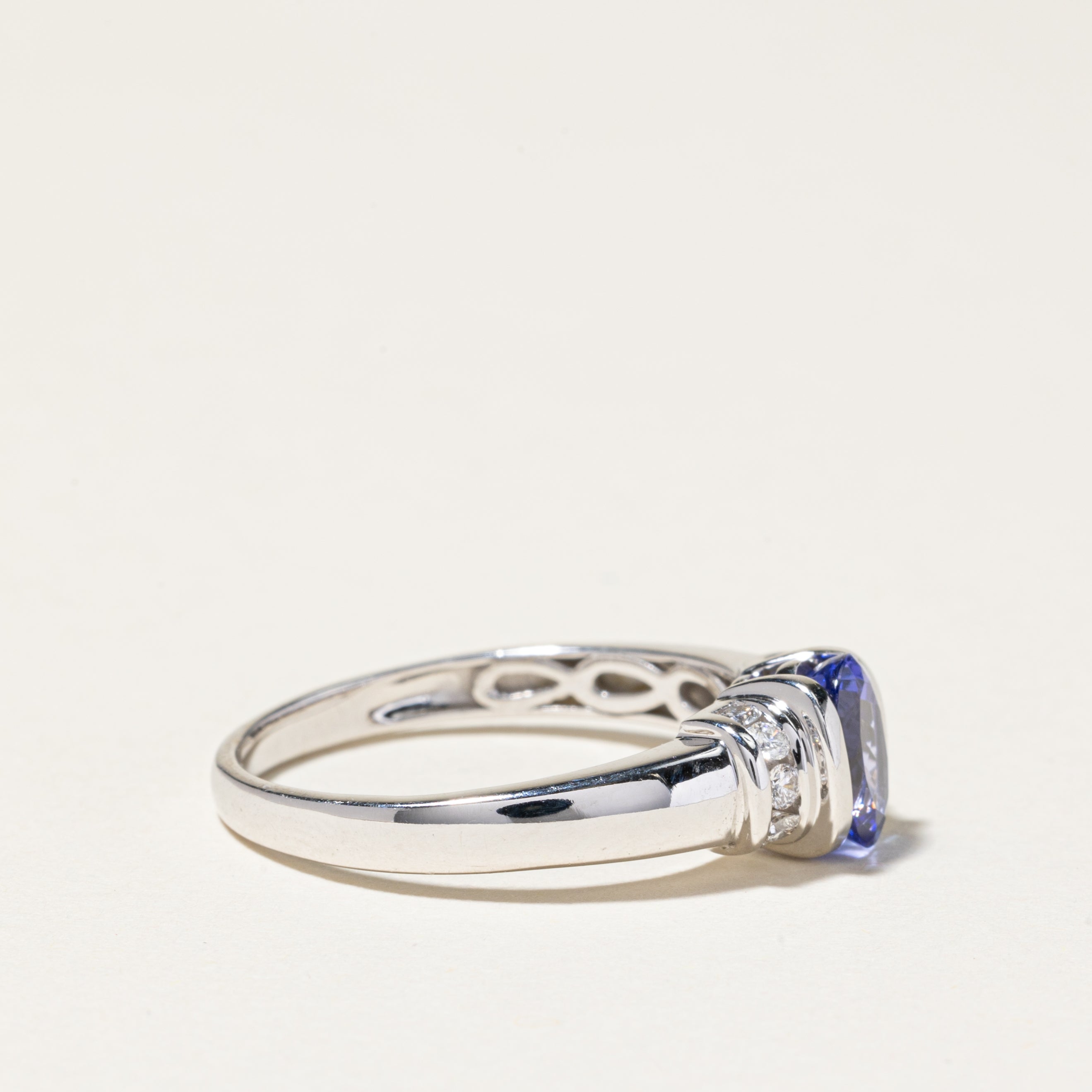 14K White Gold Tanzanite & Diamond Ring | 1.39ct, 0.25ctw | SZ 10