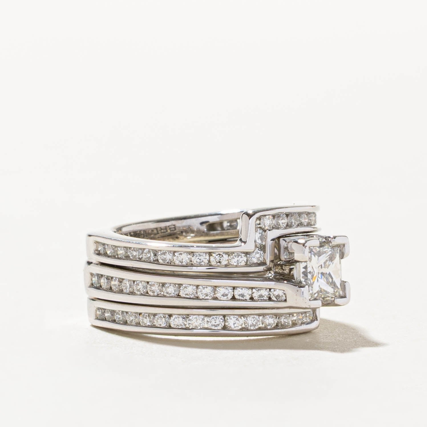 19k GIA Princess Cut Diamond Abstract & Geometric Cocktail Ring | 0.80ct VS1 G, 0.60ctw | SZ 5.5