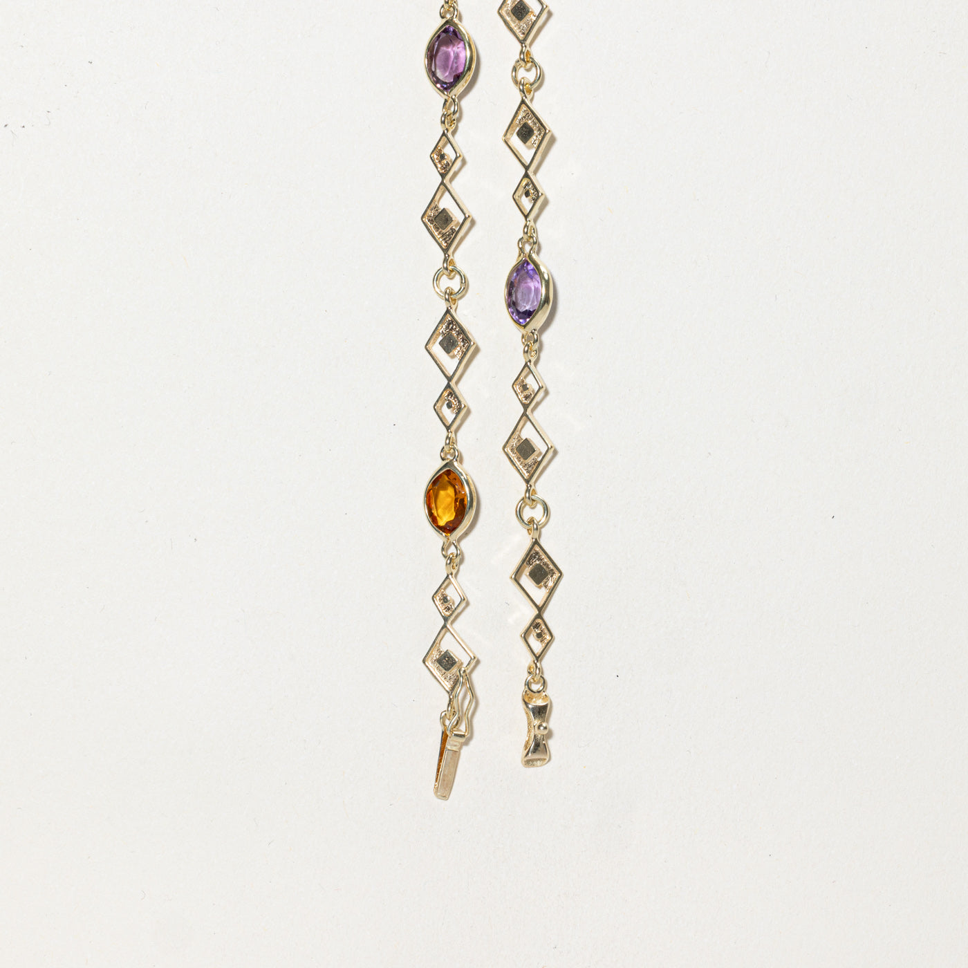 14K Bezel Set Multi Gemstone Geometric Necklace | 15.00ctw | 30"