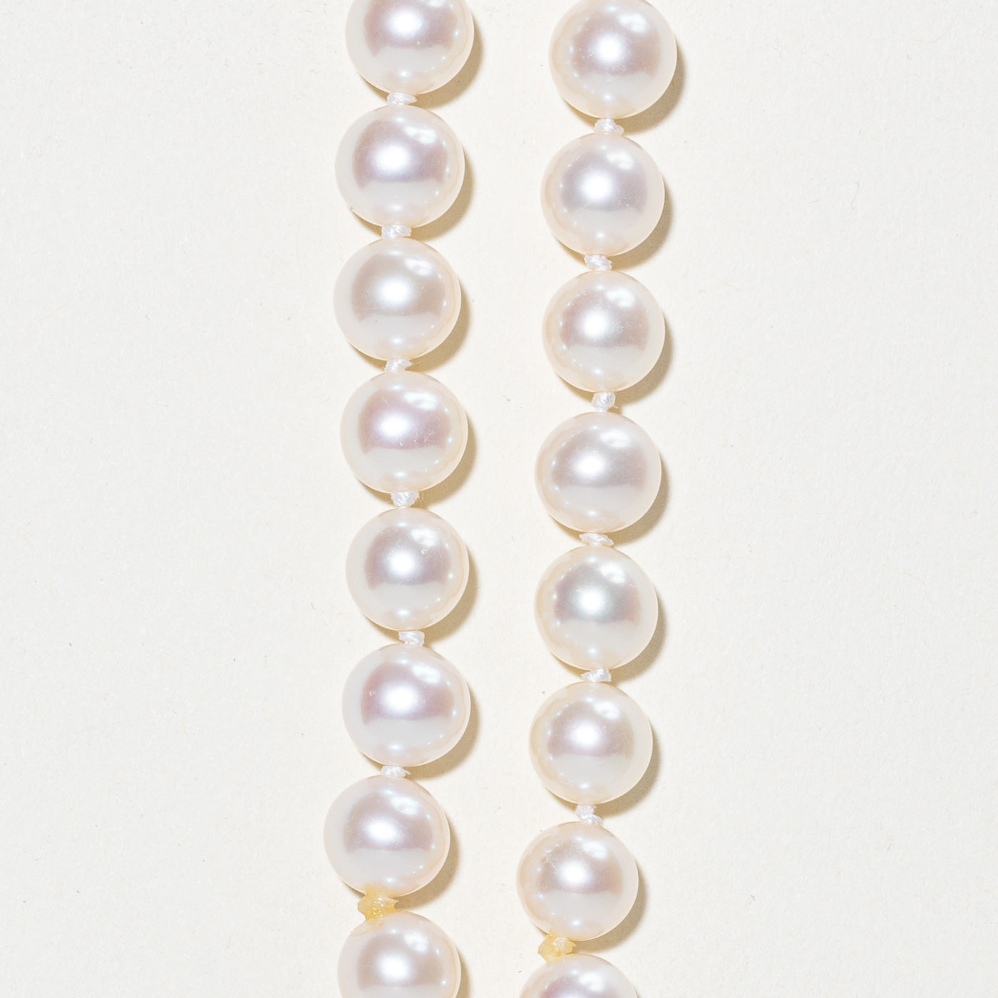 14K Round Cut Cultured Pearl Strand Necklace | 18"