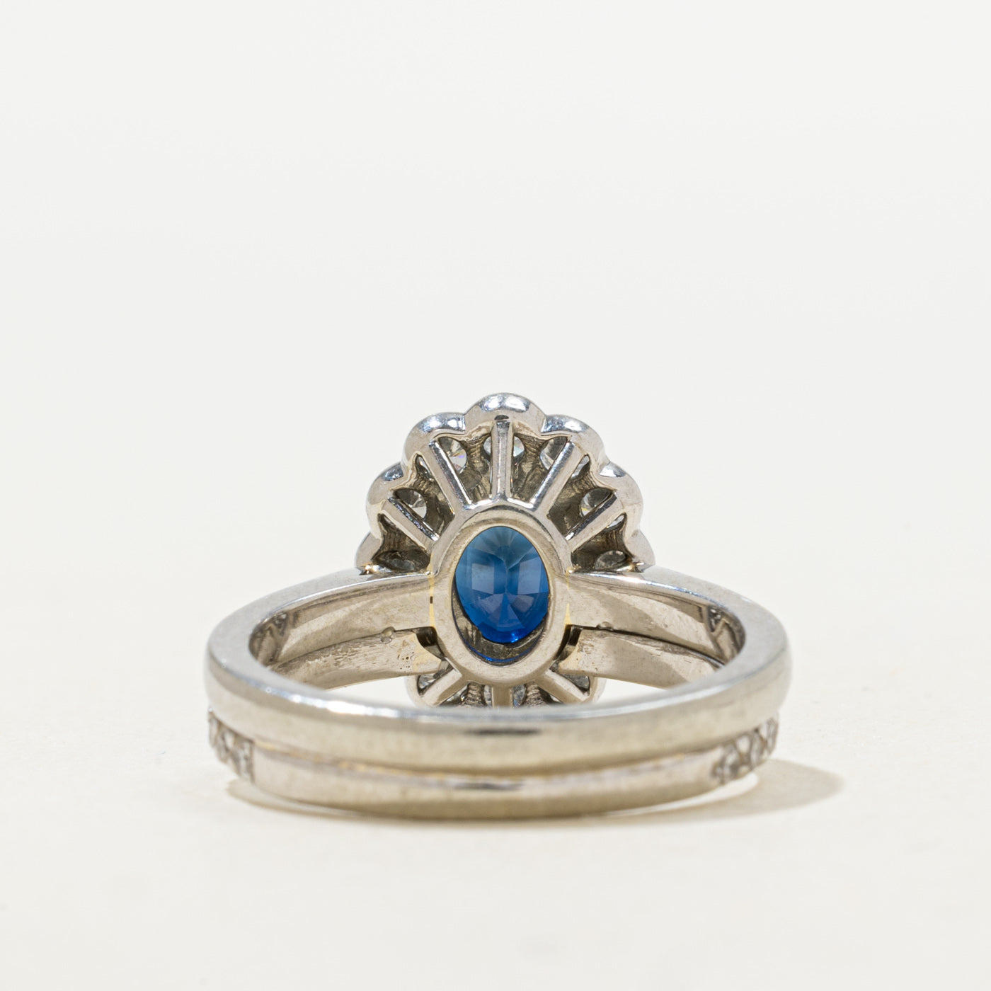 18K/19K Sapphire & Diamond Halo Soldered Ring | 1.75ct, 0.75ctw | SZ 6.25